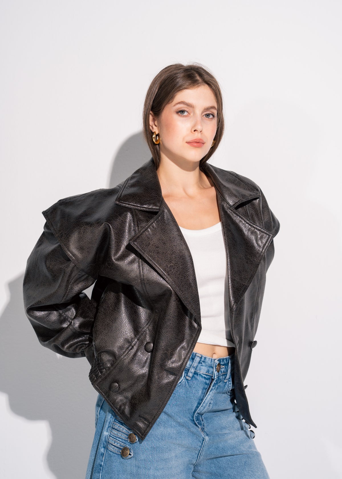 Relaxed Fit Leather Jacket