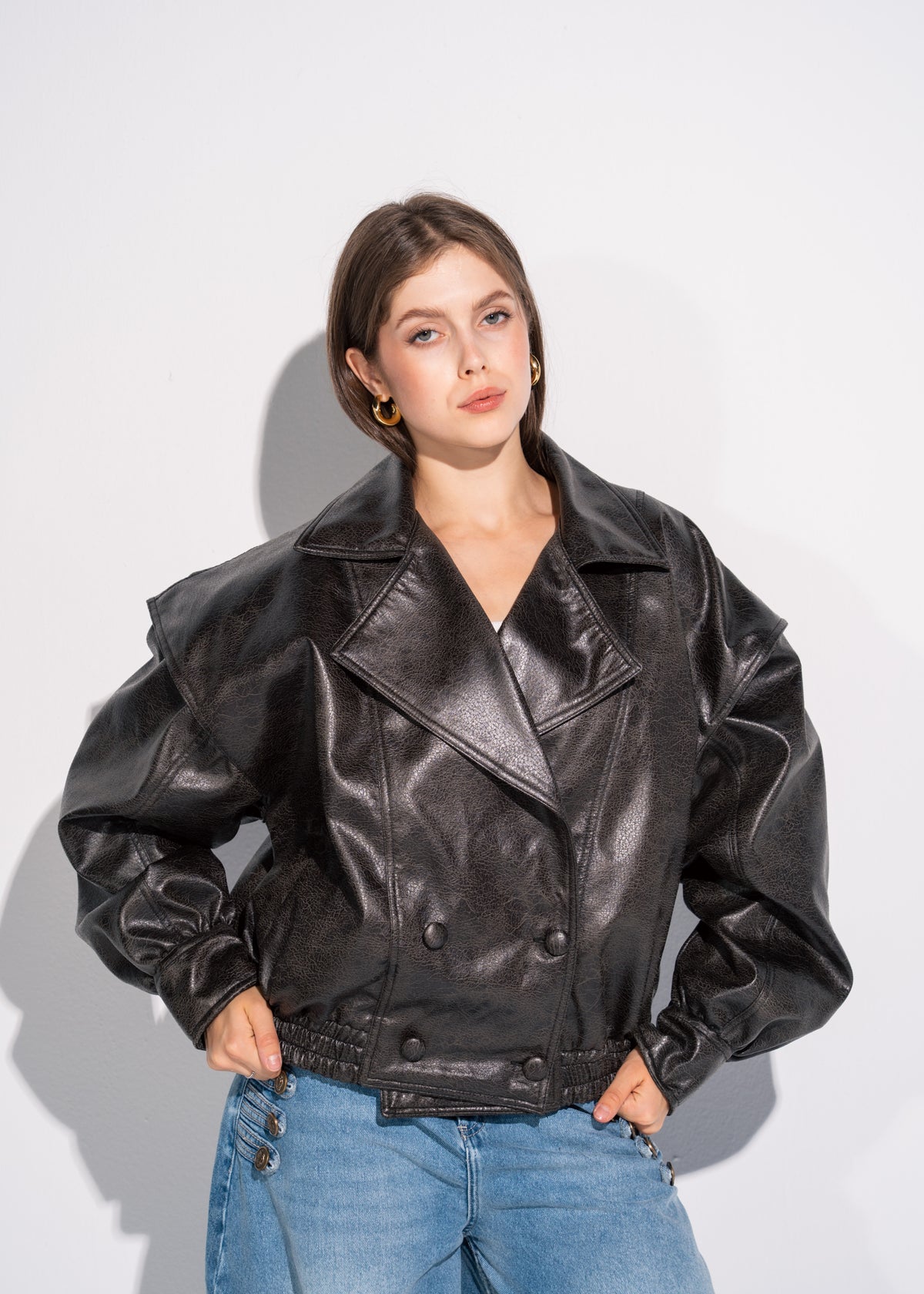 Relaxed Fit Leather Jacket