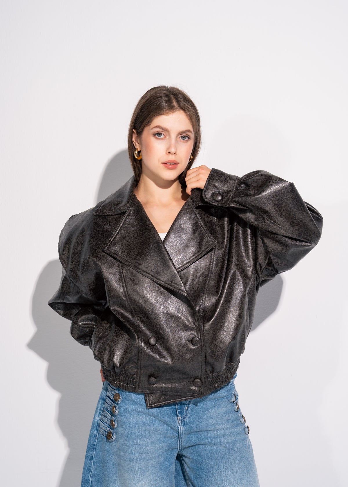 Relaxed Fit Leather Jacket
