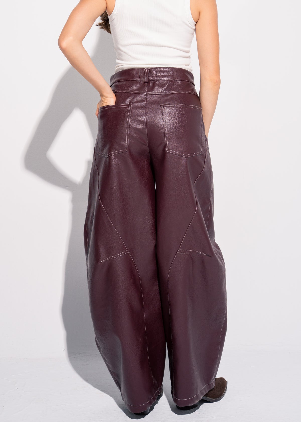 Cross Over Leather Trousers