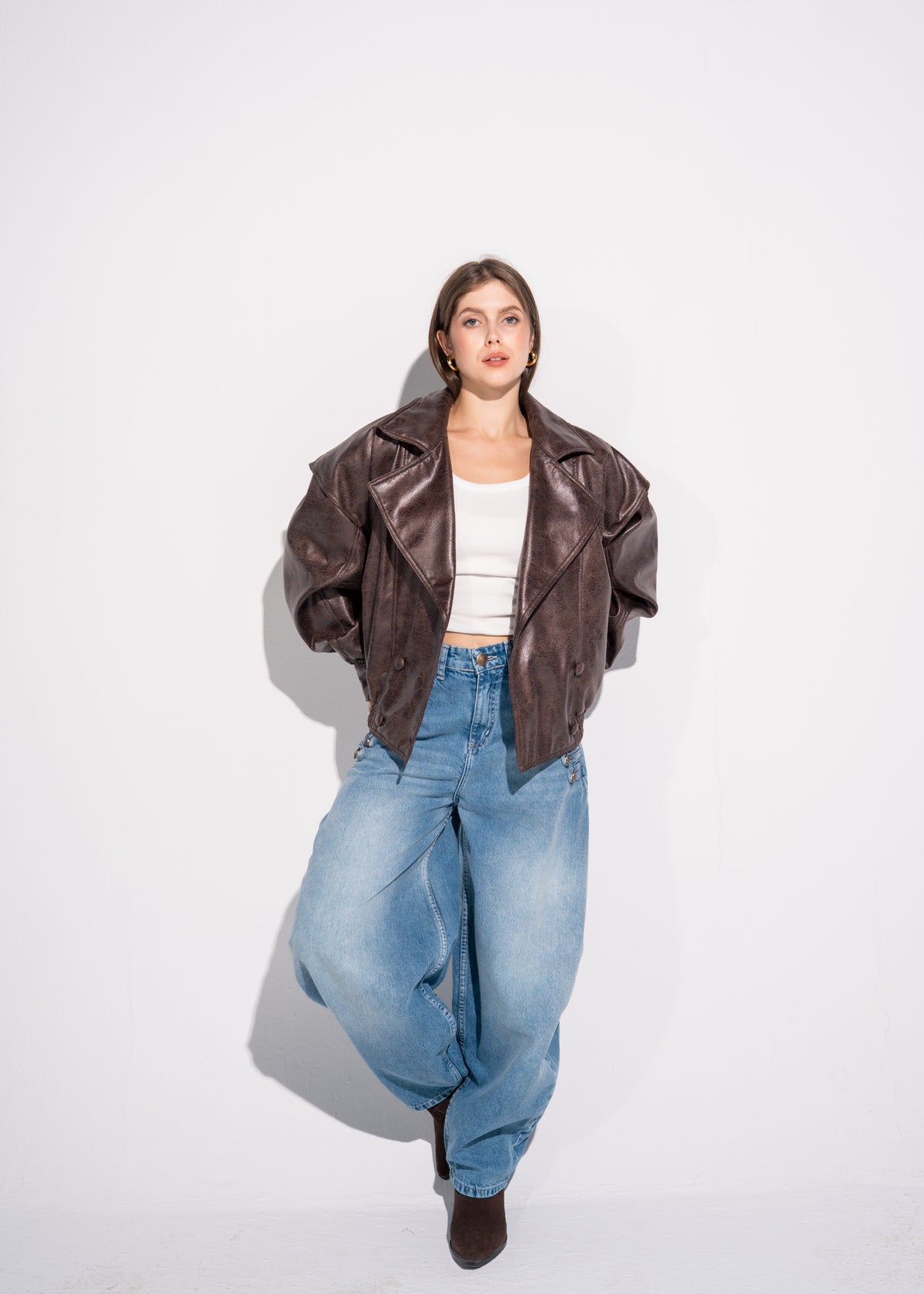 Relaxed Fit Leather Jacket