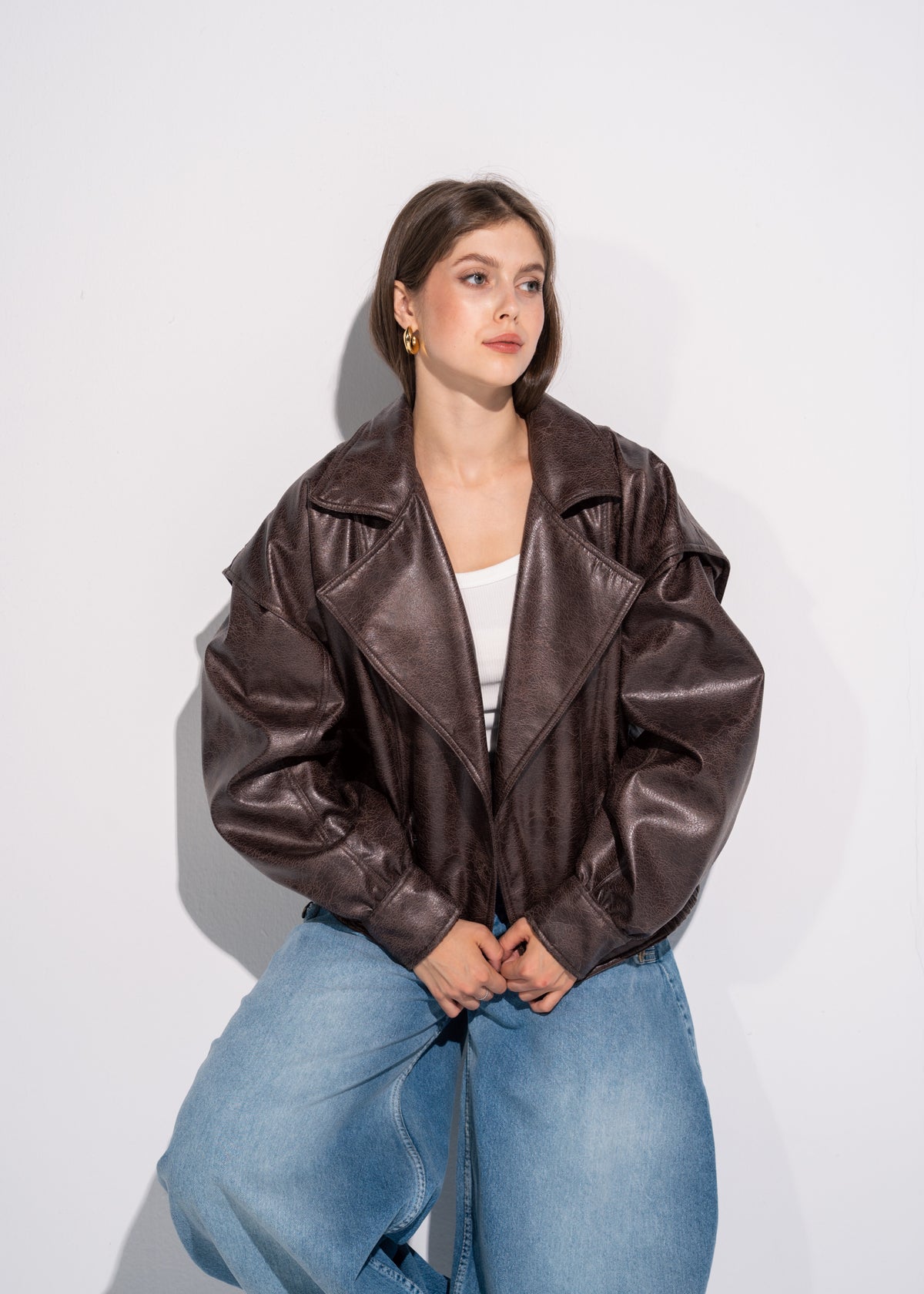 Relaxed Fit Leather Jacket