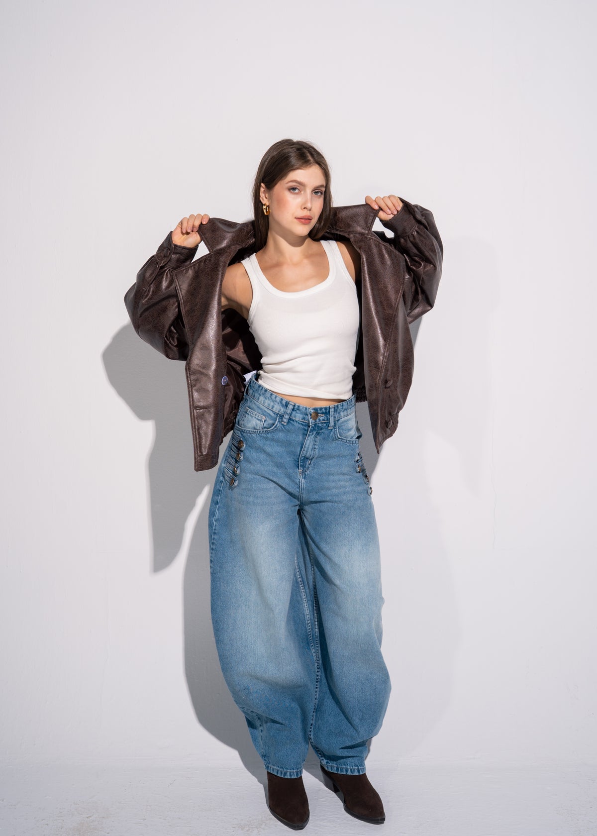Relaxed Fit Leather Jacket