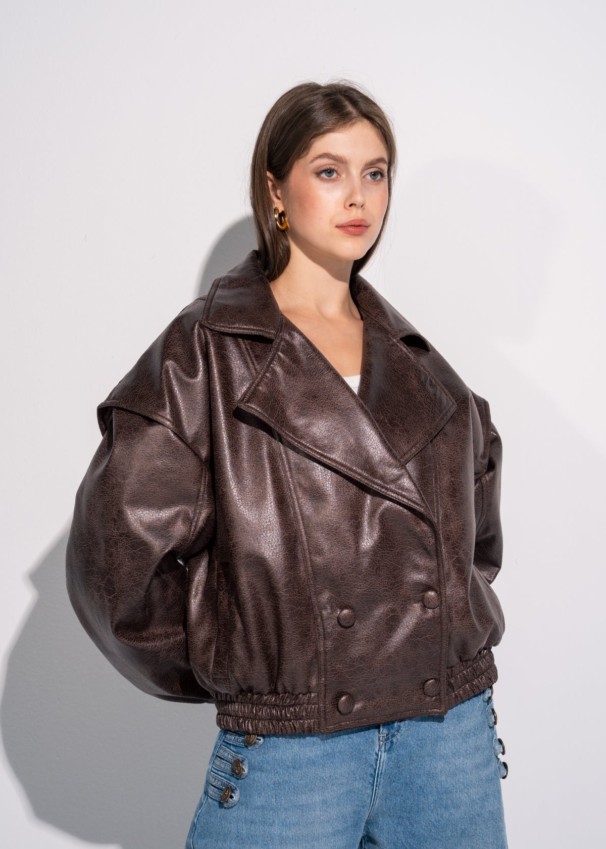 Relaxed Fit Leather Jacket