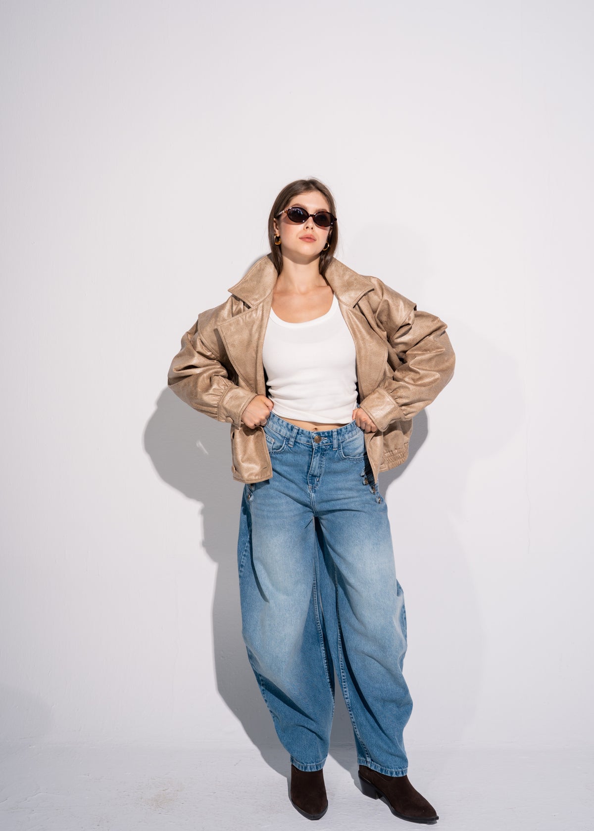 Relaxed Fit Leather Jacket