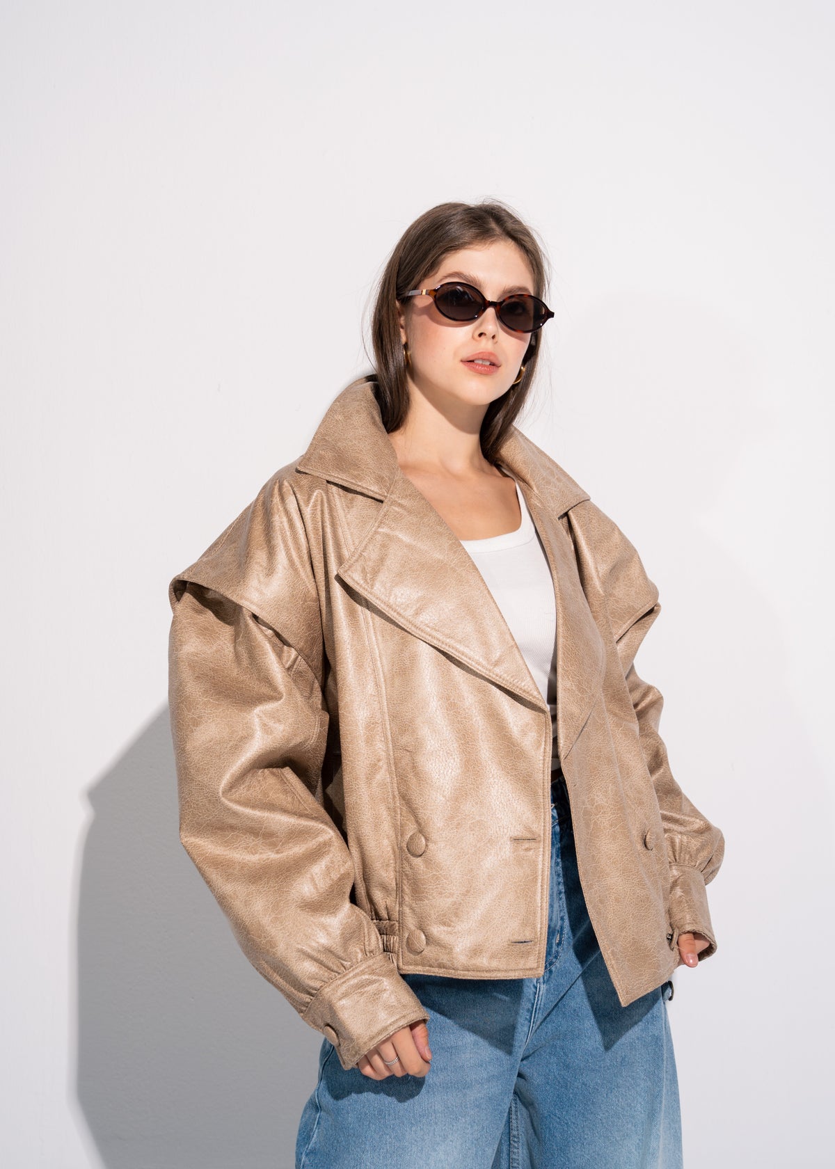 Relaxed Fit Leather Jacket