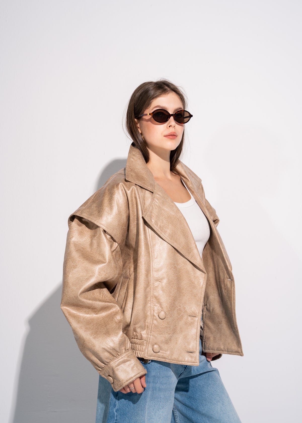 Relaxed Fit Leather Jacket