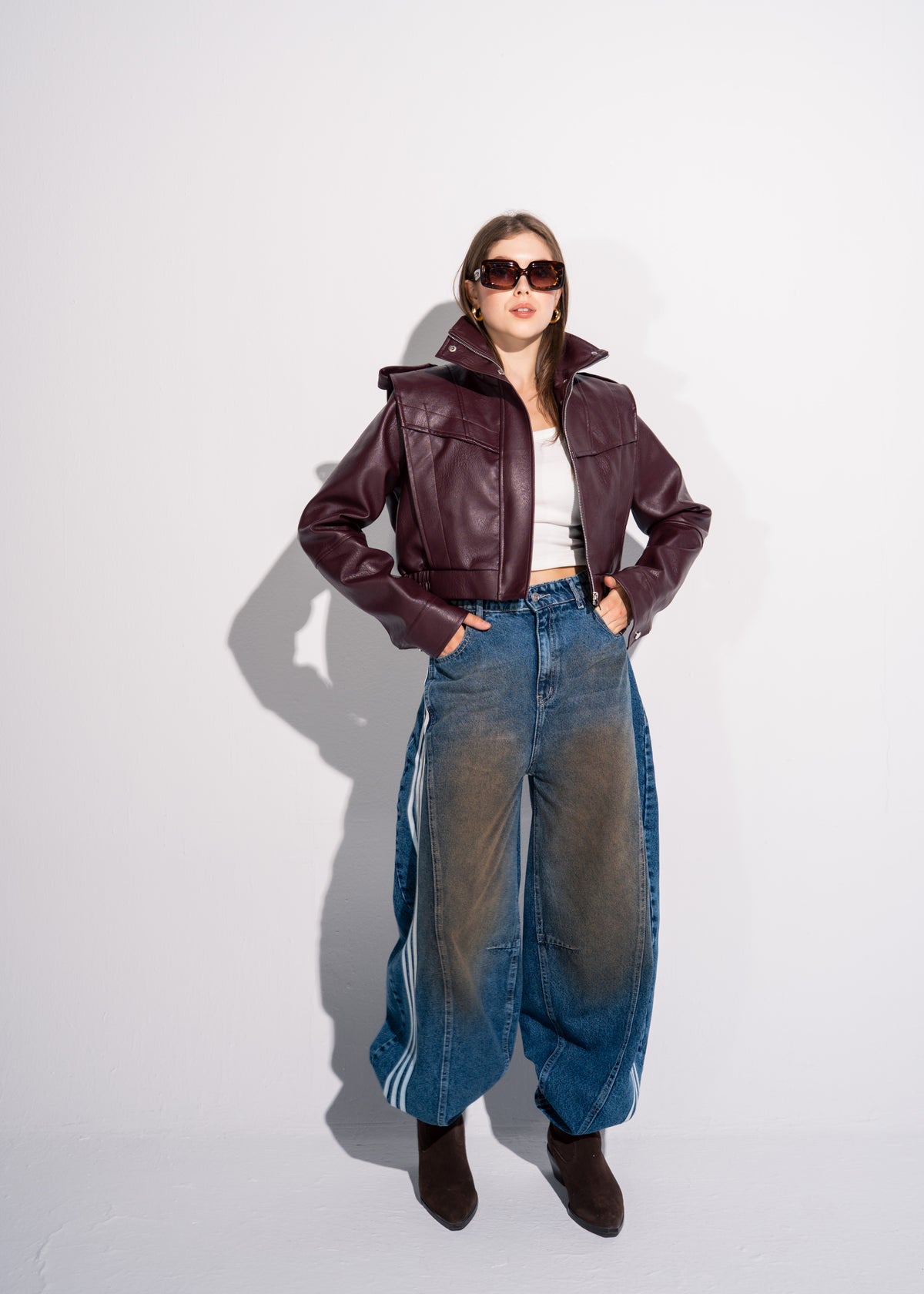 Short Leather Effect Jacket