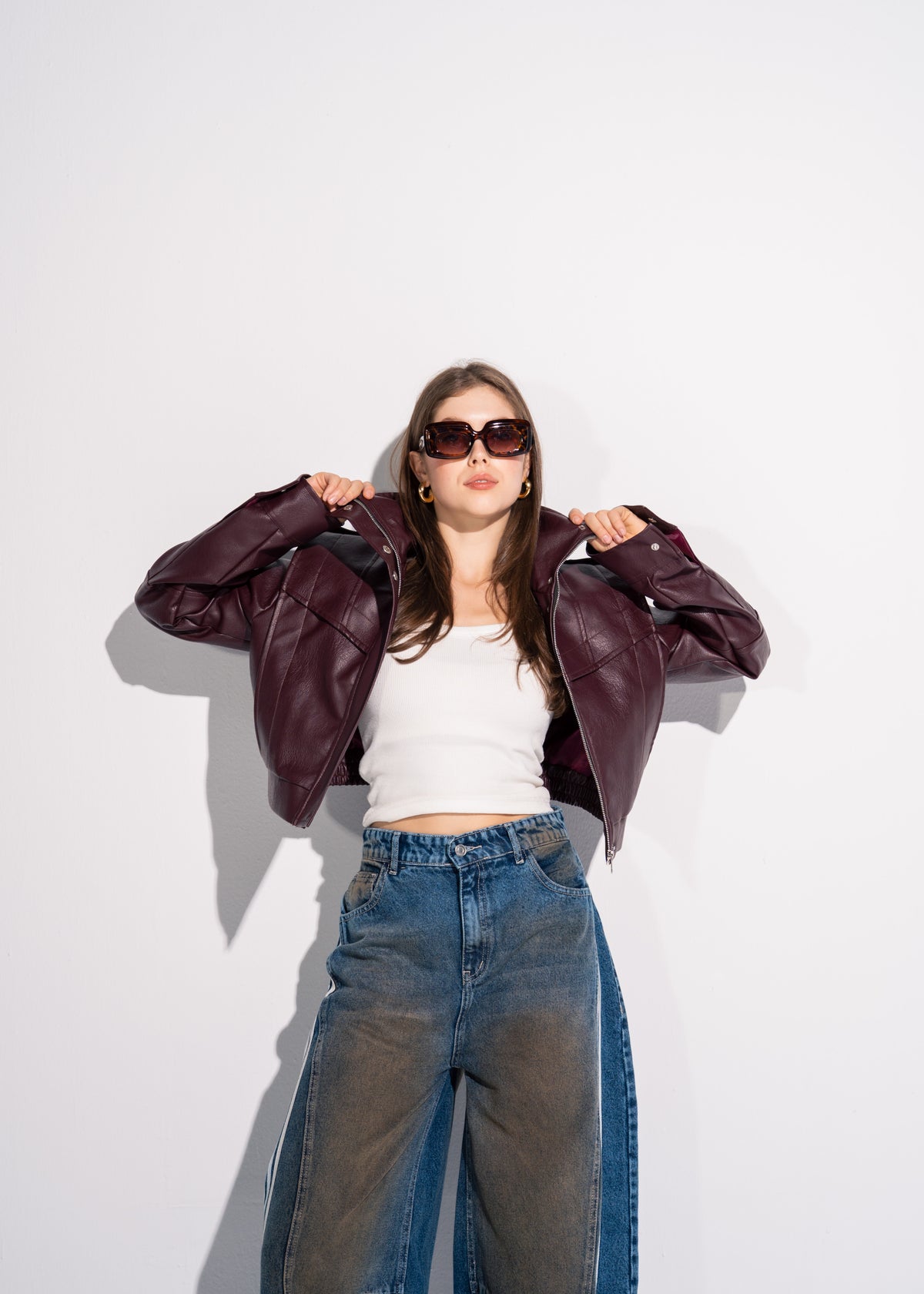 Short Leather Effect Jacket