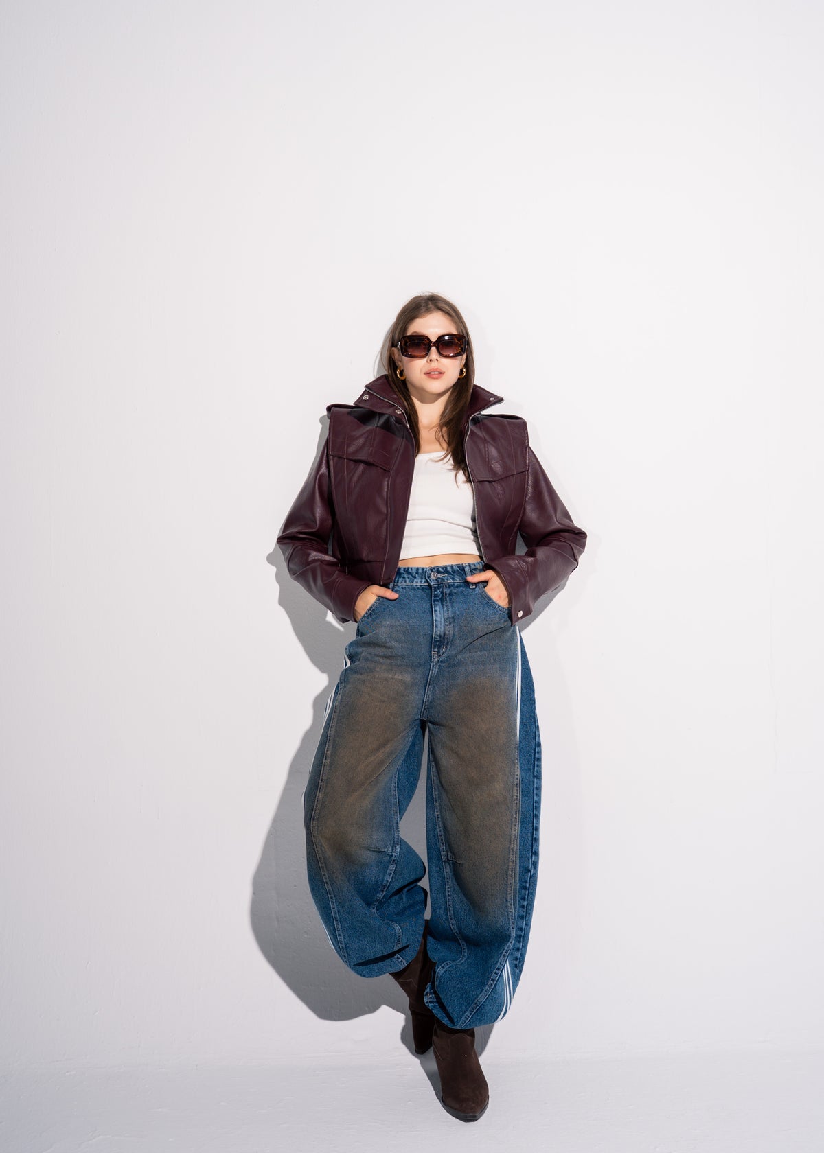 Short Leather Effect Jacket