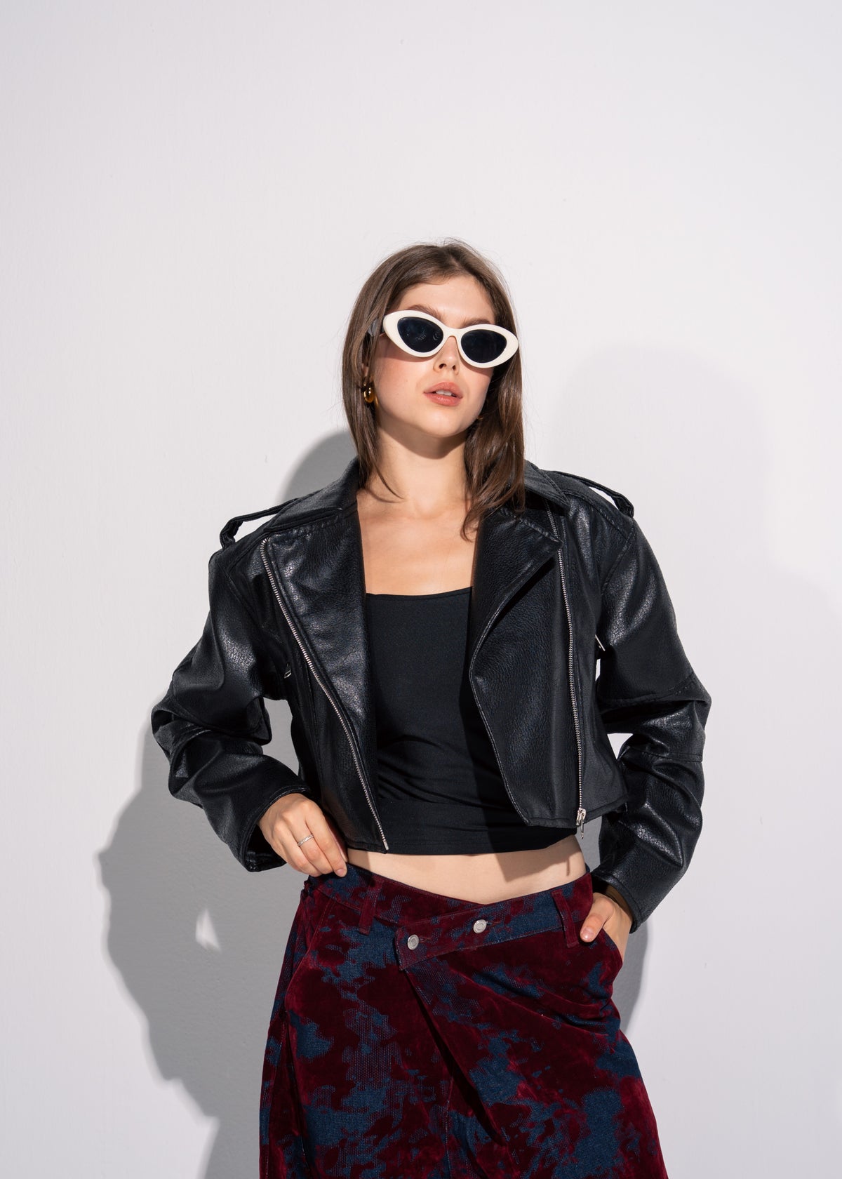 Cropped Biker Jacket