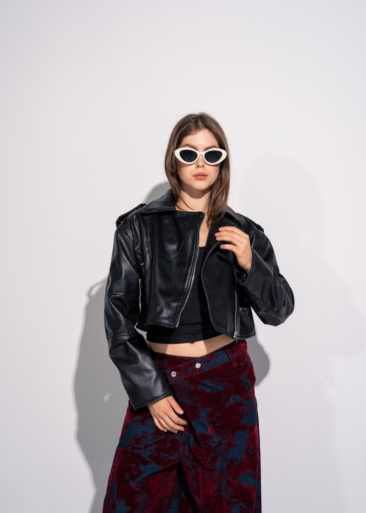 Cropped Biker Jacket