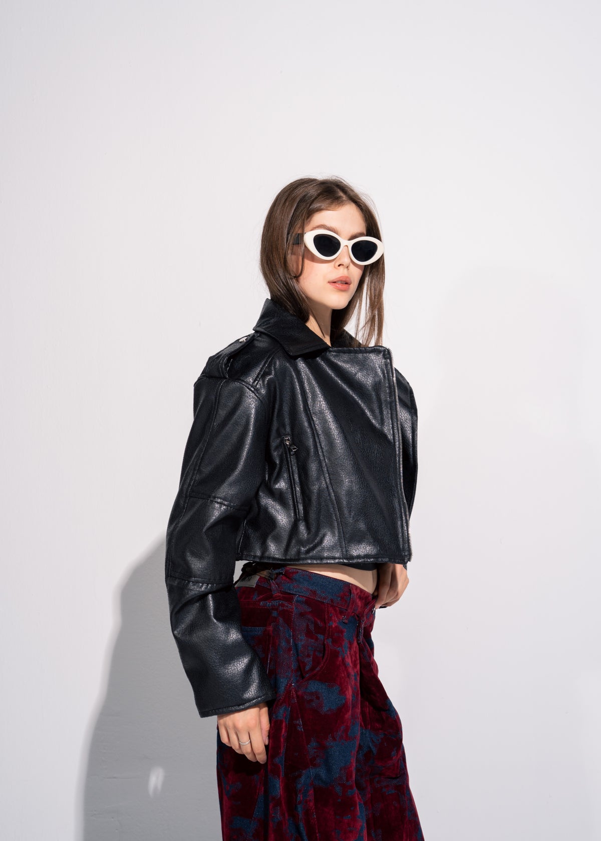 Cropped Biker Jacket