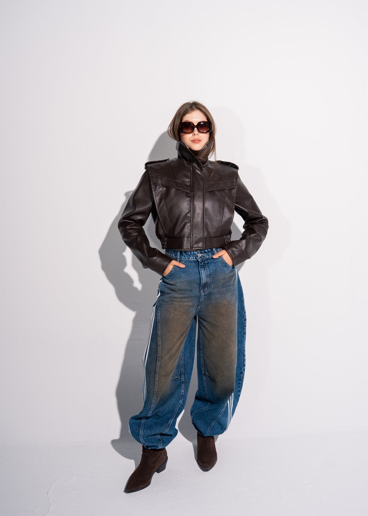 Short Leather Effect Jacket