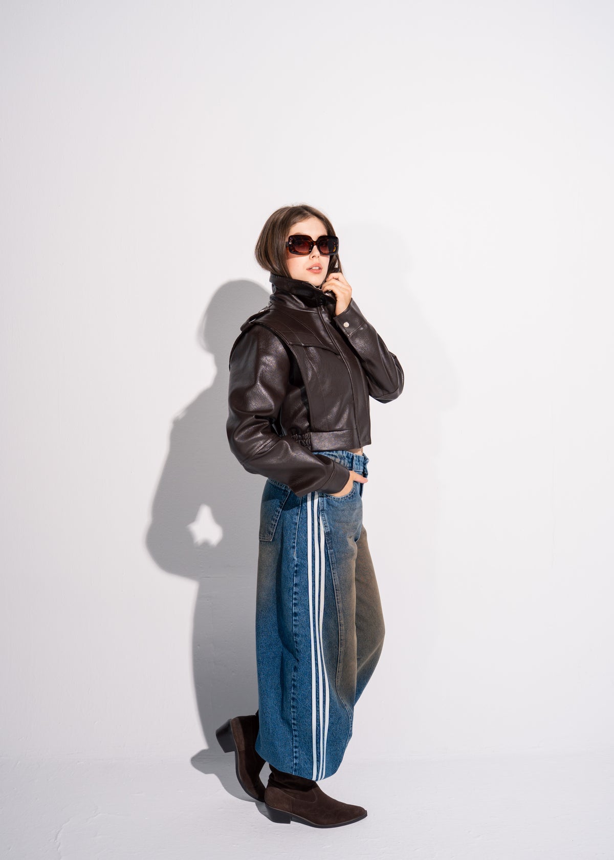 Short Leather Effect Jacket