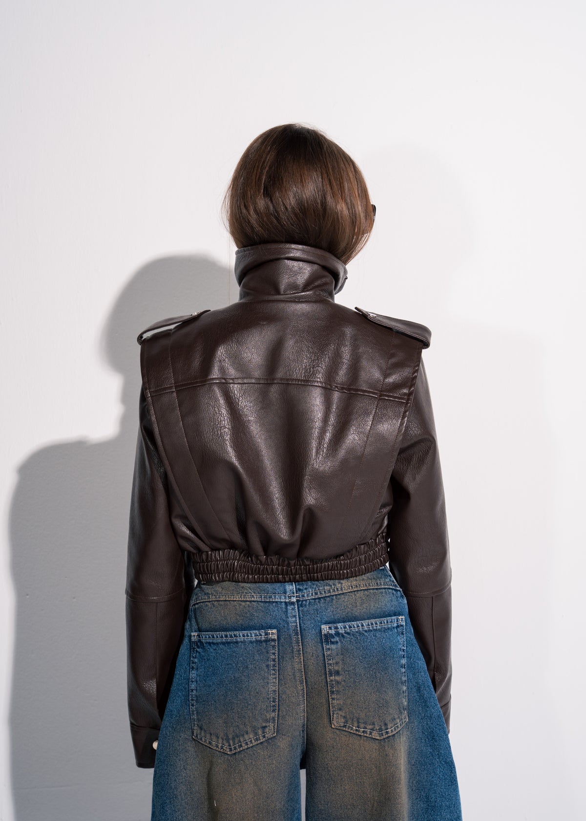 Short Leather Effect Jacket