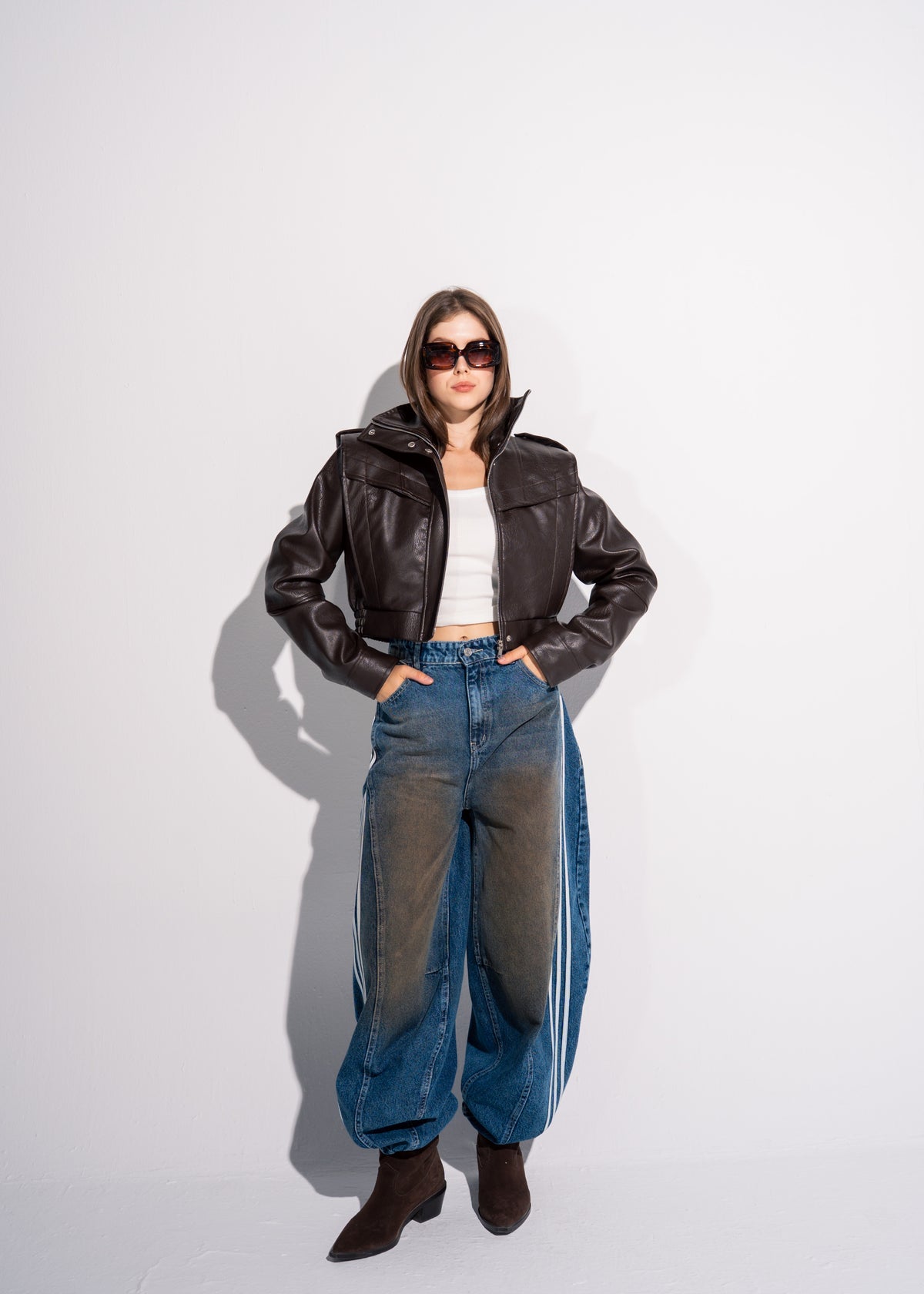 Short Leather Effect Jacket