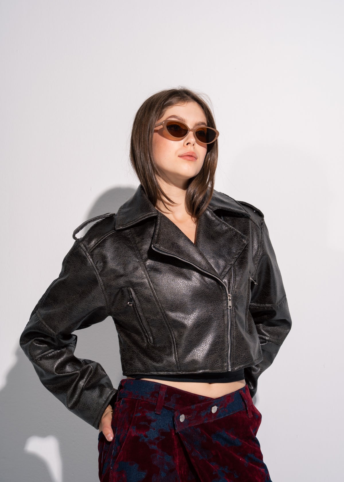 Cropped Biker Jacket