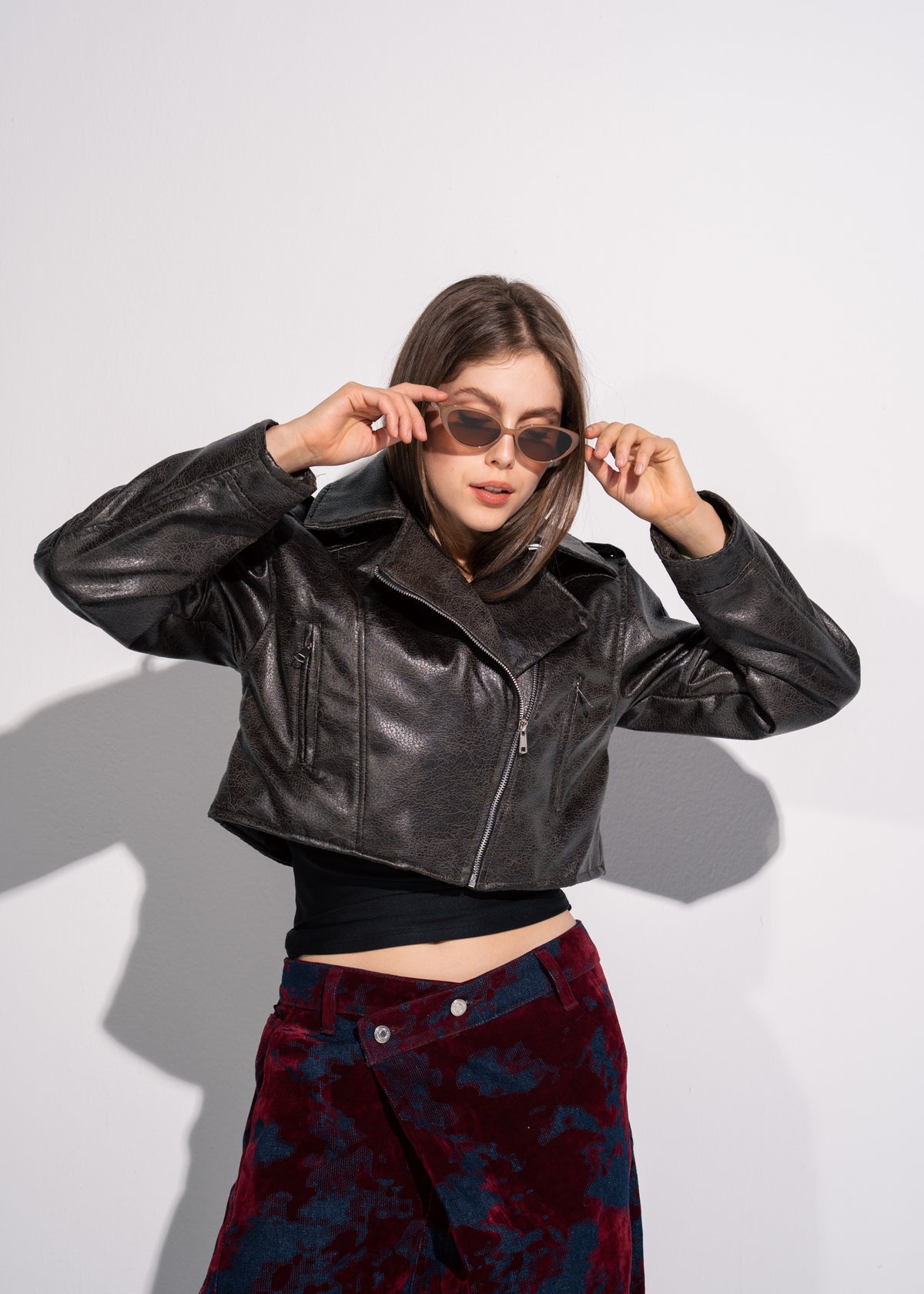 Cropped Biker Jacket