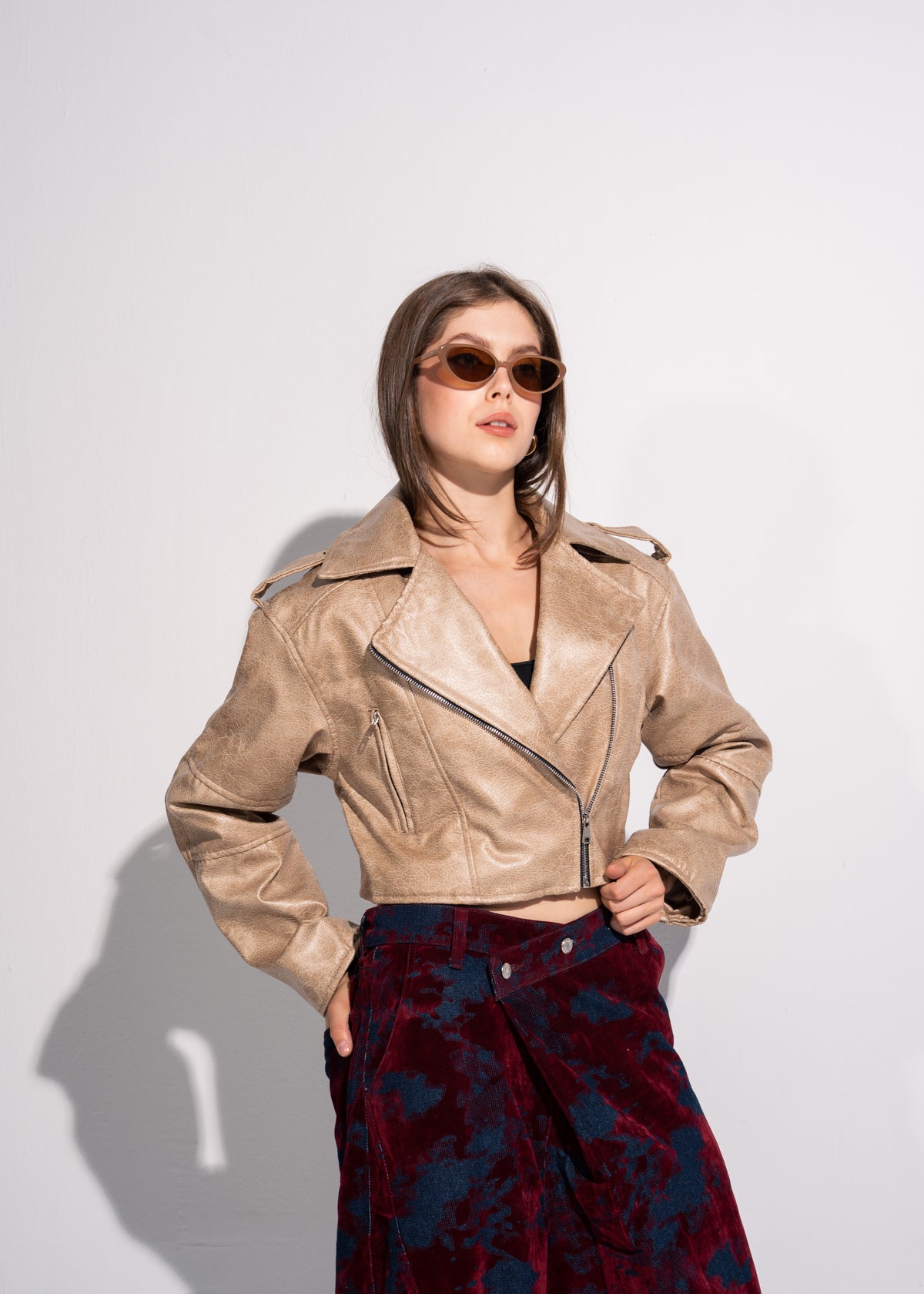 Cropped Biker Jacket