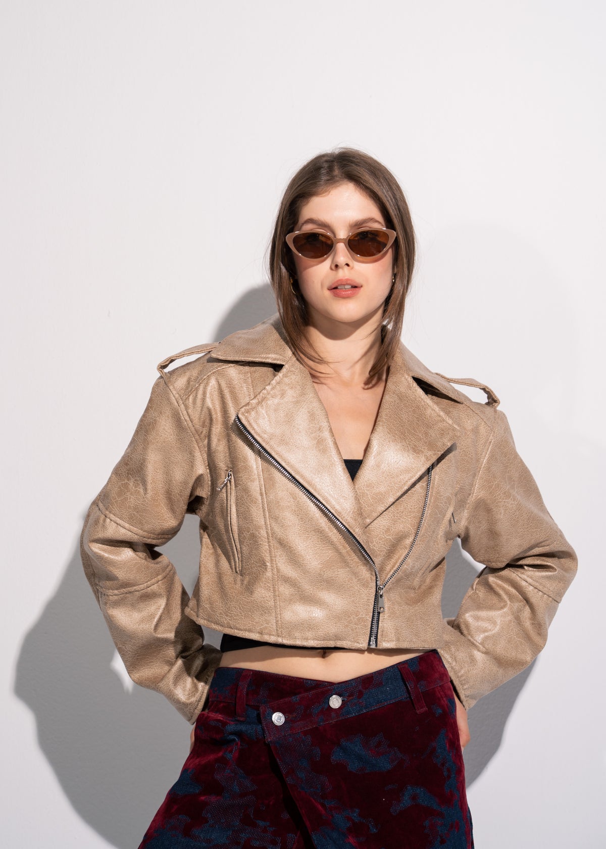 Cropped Biker Jacket