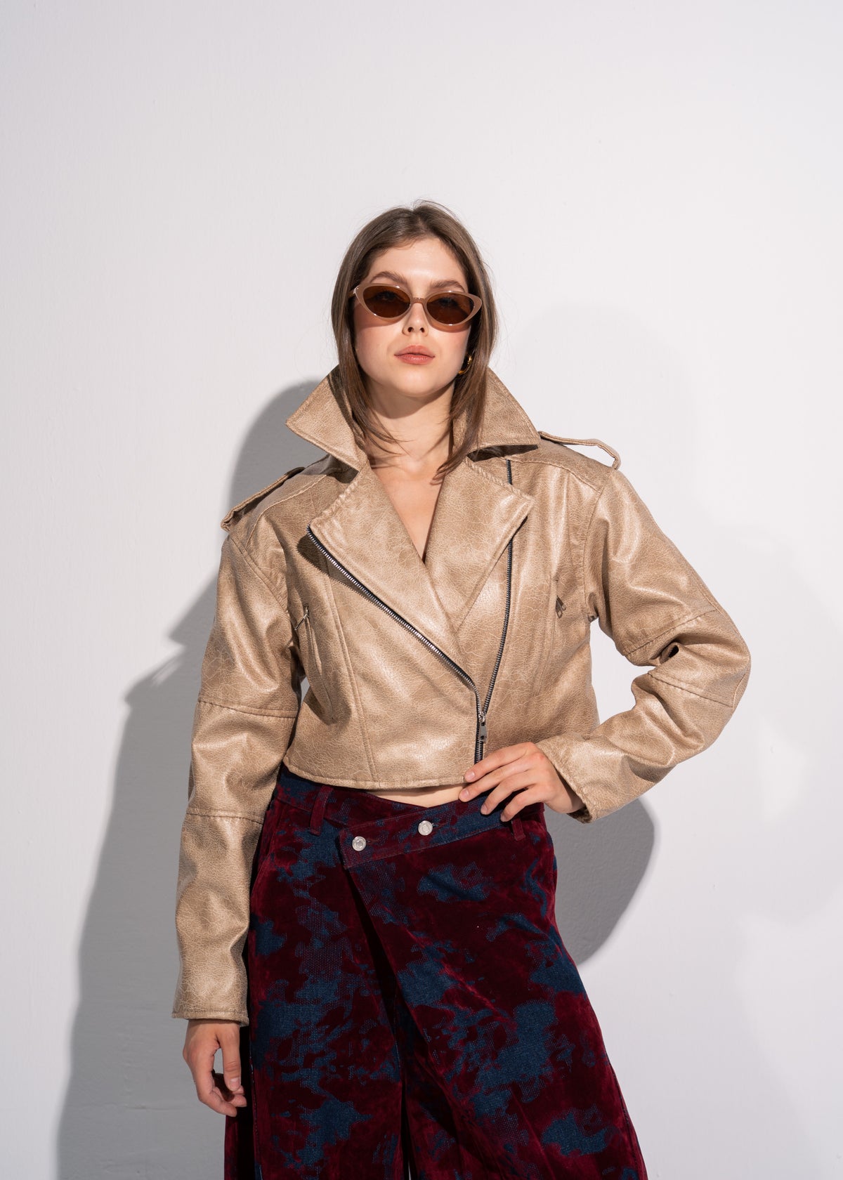 Cropped Biker Jacket