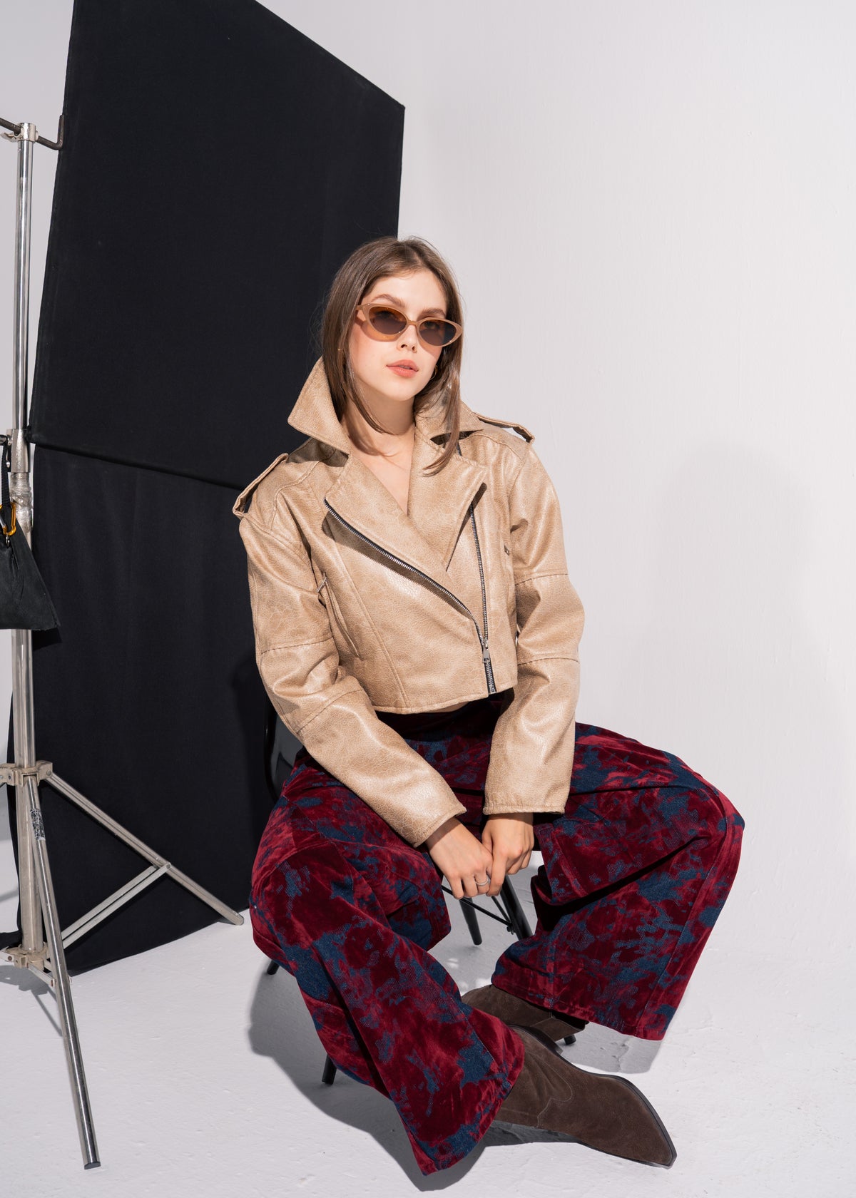 Cropped Biker Jacket