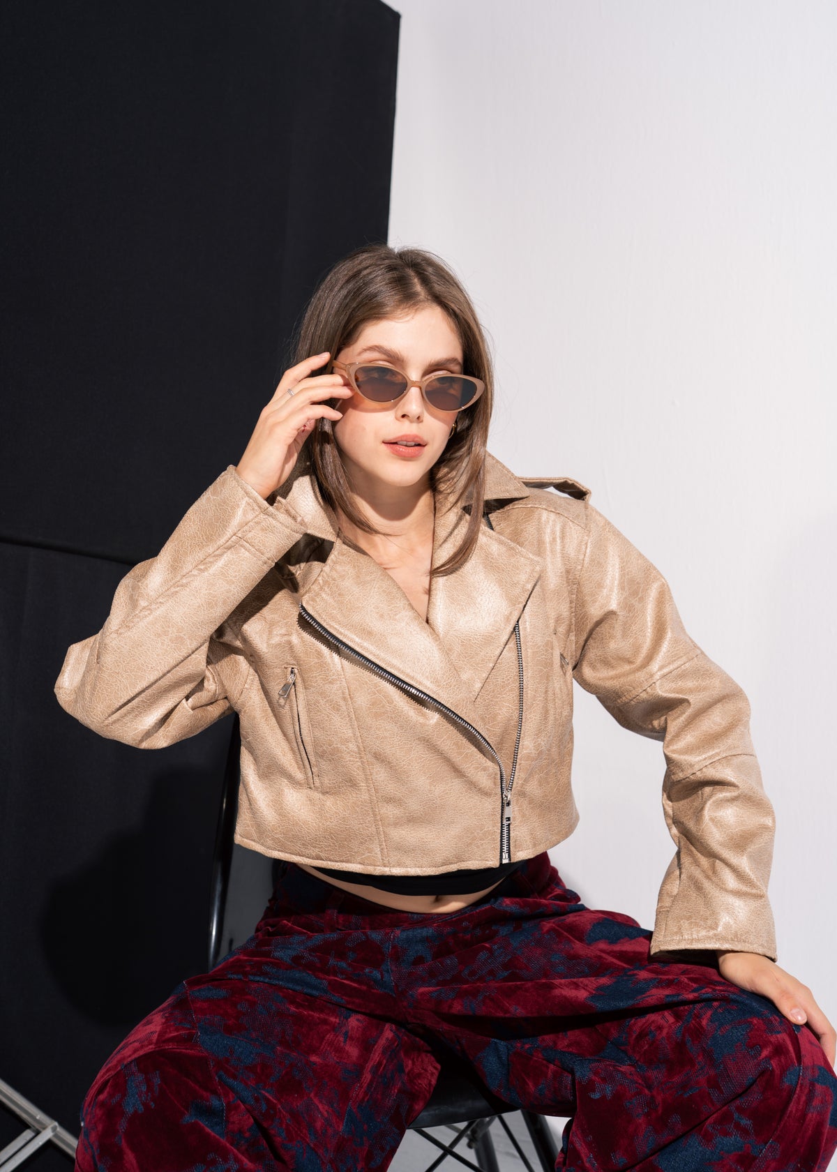 Cropped Biker Jacket