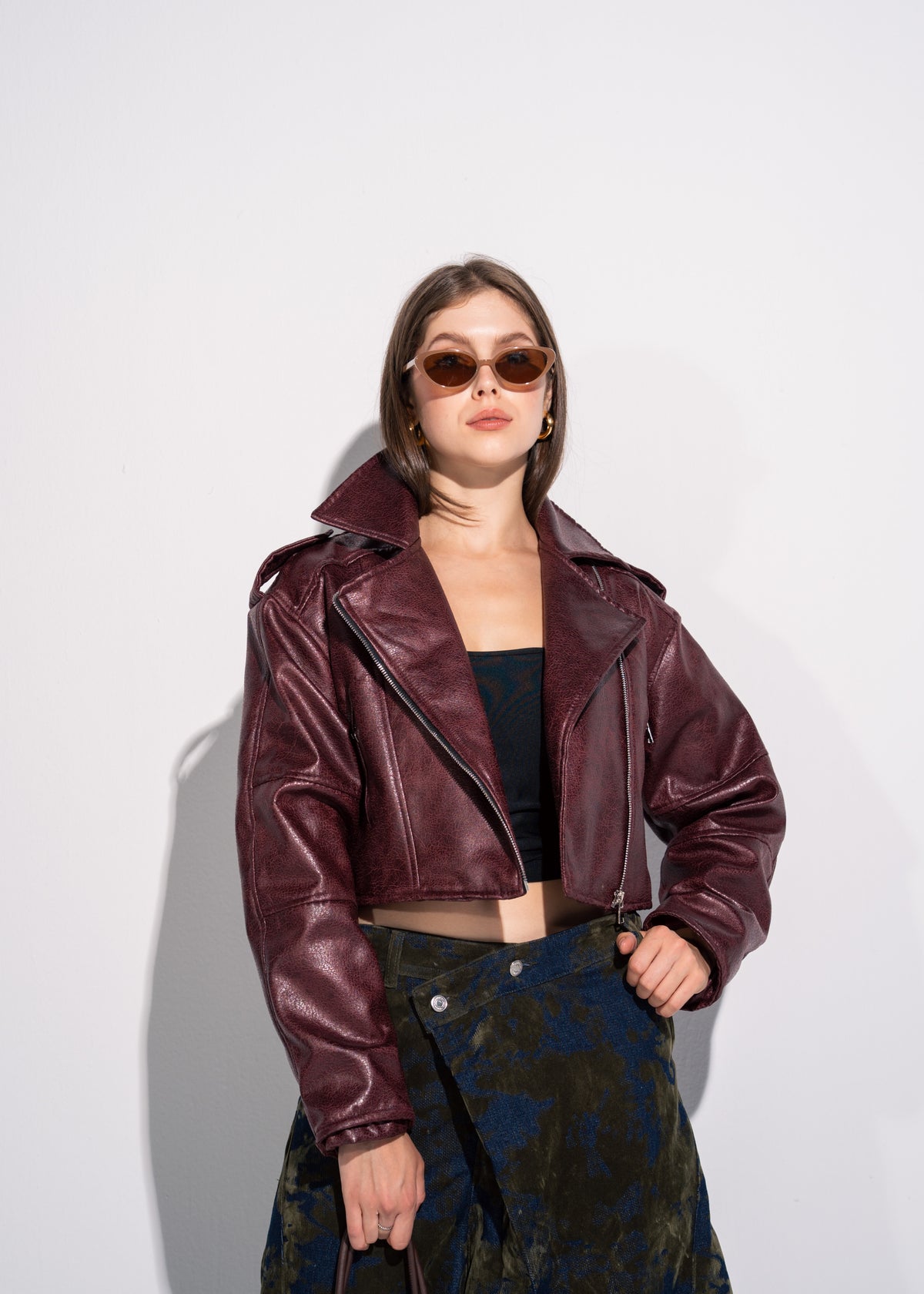 Cropped Biker Jacket