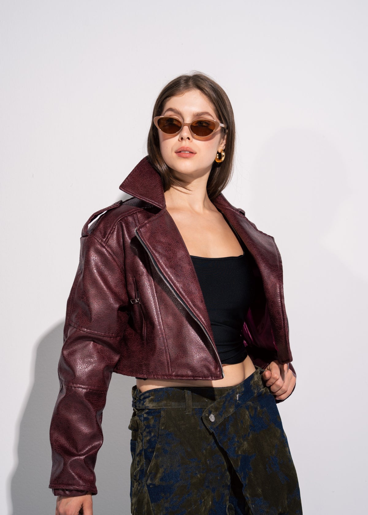 Cropped Biker Jacket