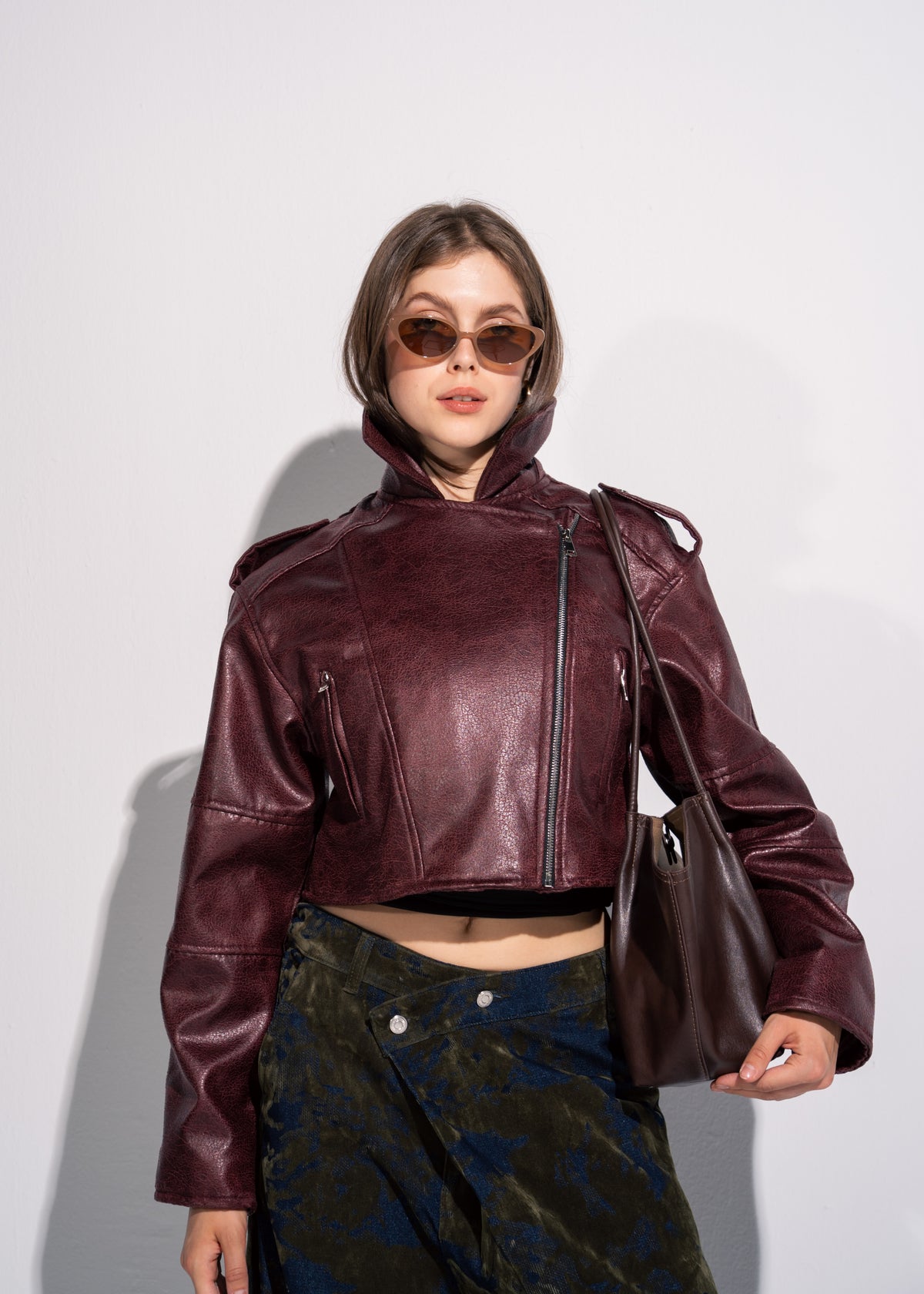 Cropped Biker Jacket