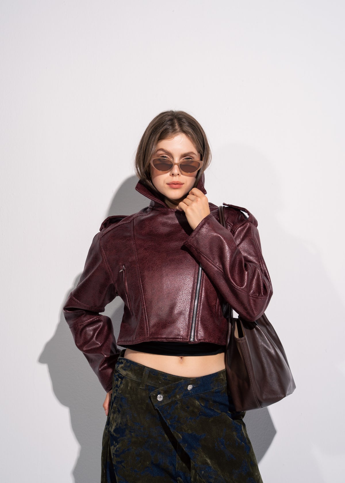 Cropped Biker Jacket