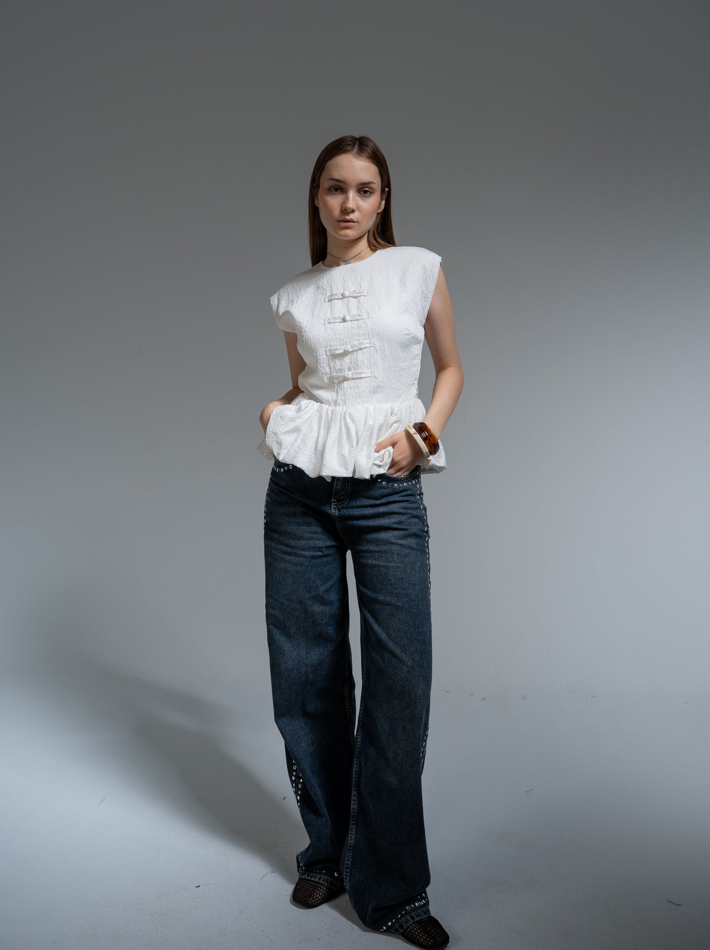 stripe napleon blouse