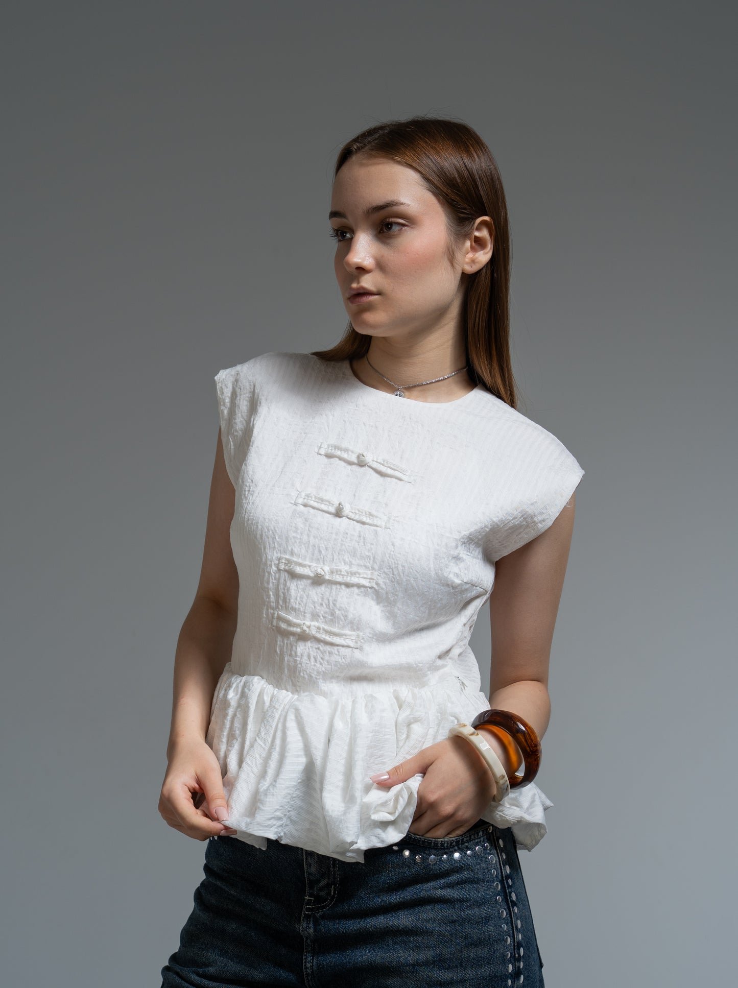 stripe napleon blouse