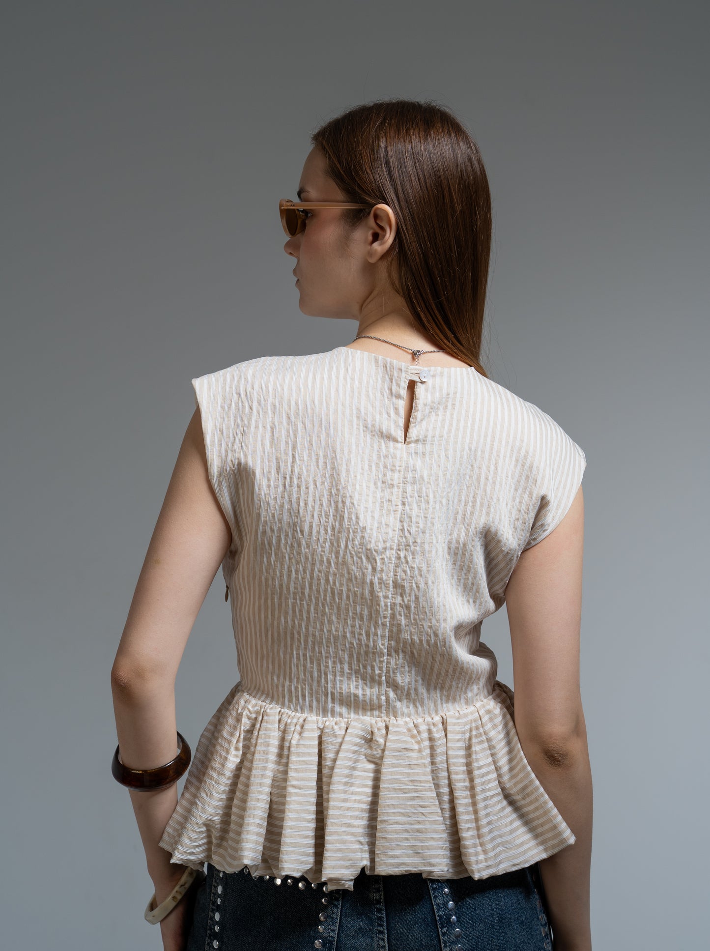 stripe napleon blouse