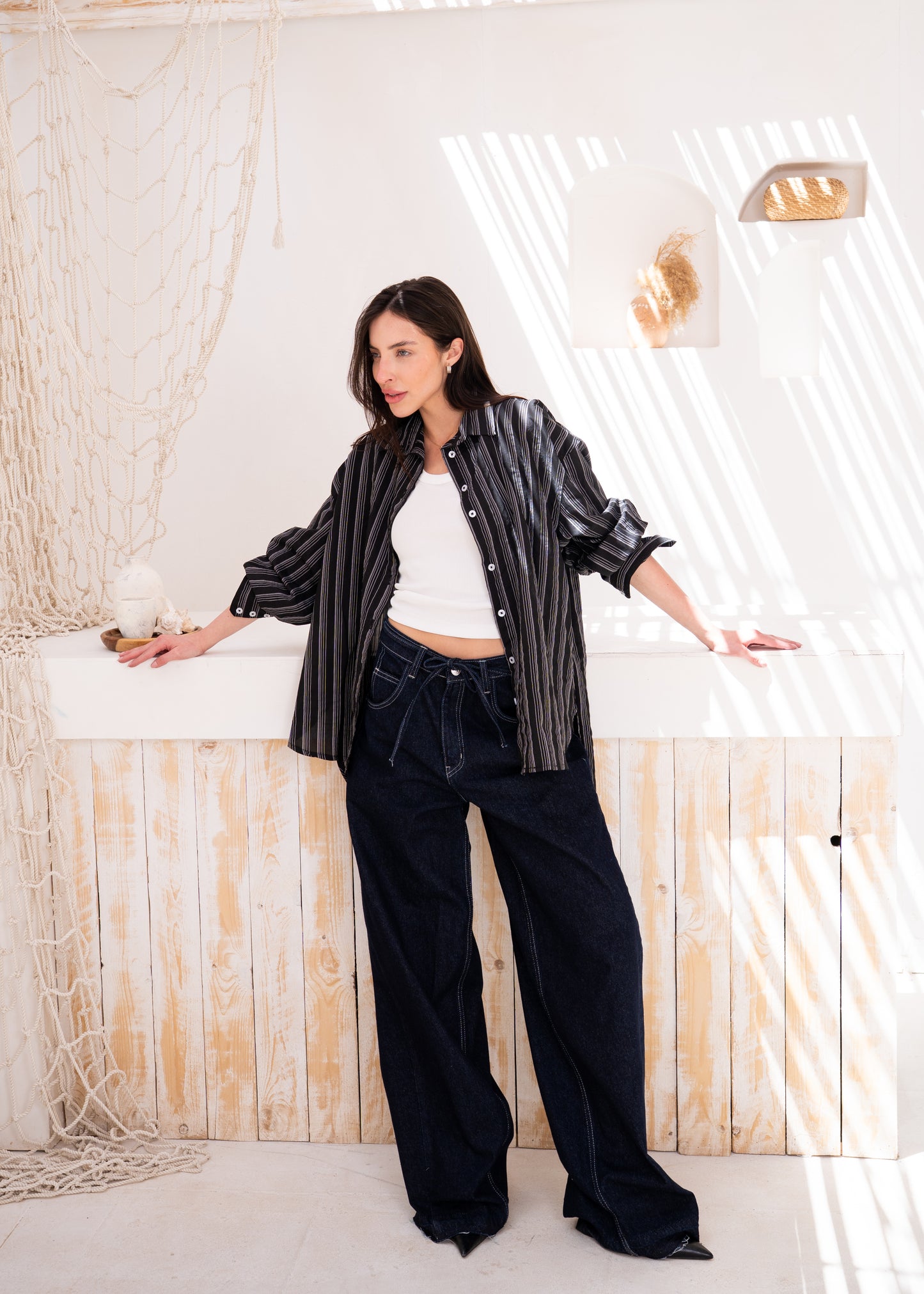 oversize stripe shirt