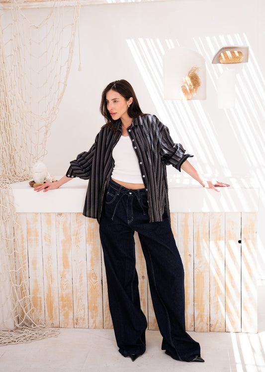 oversize stripe shirt