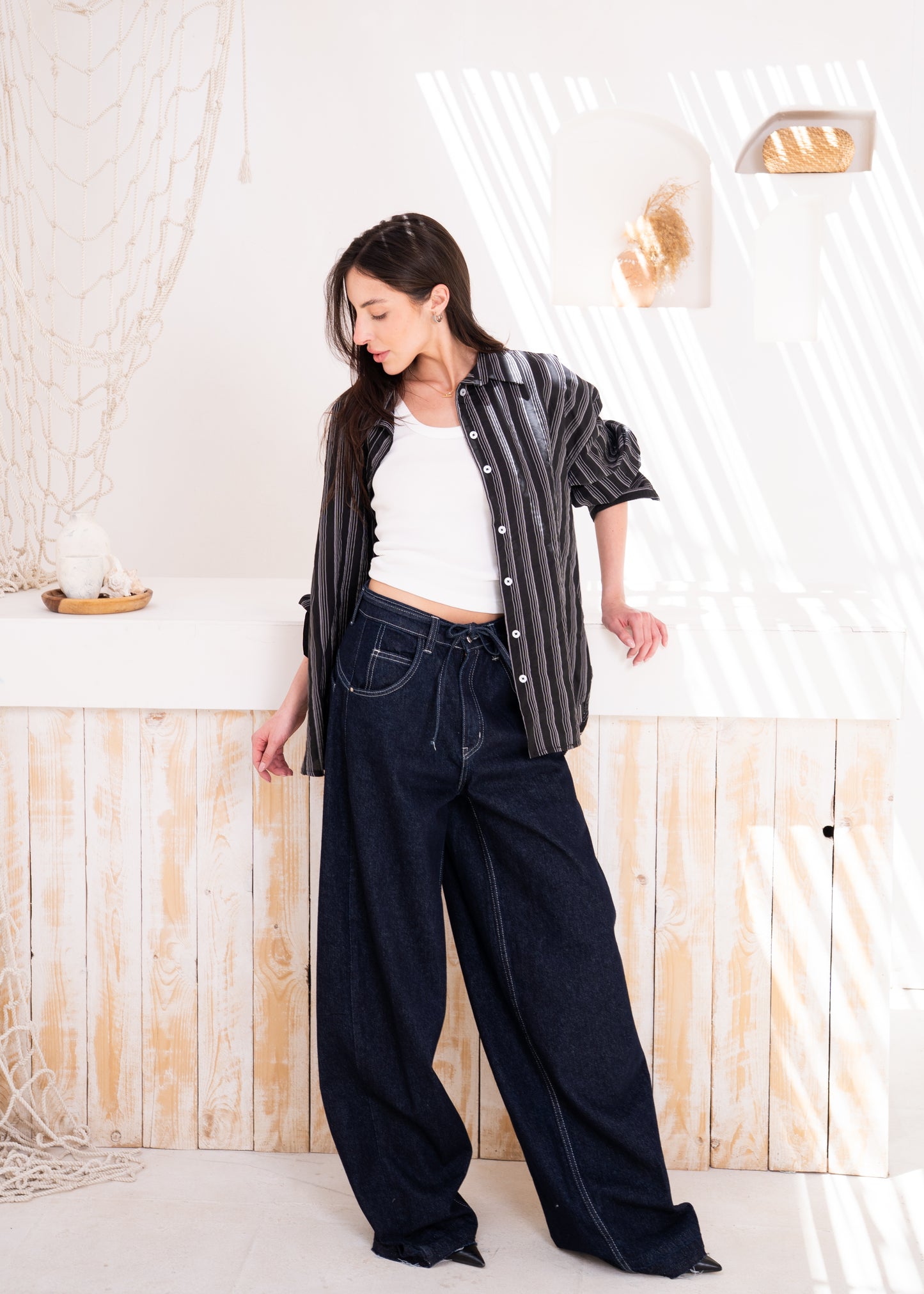 oversize stripe shirt