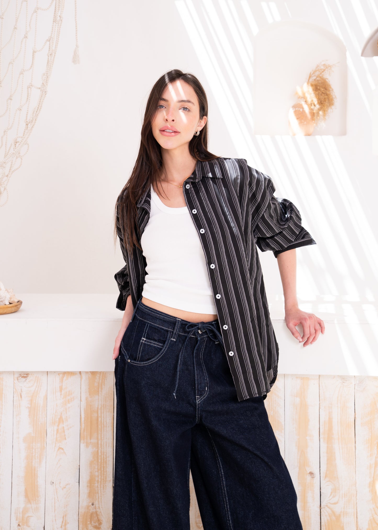 oversize stripe shirt