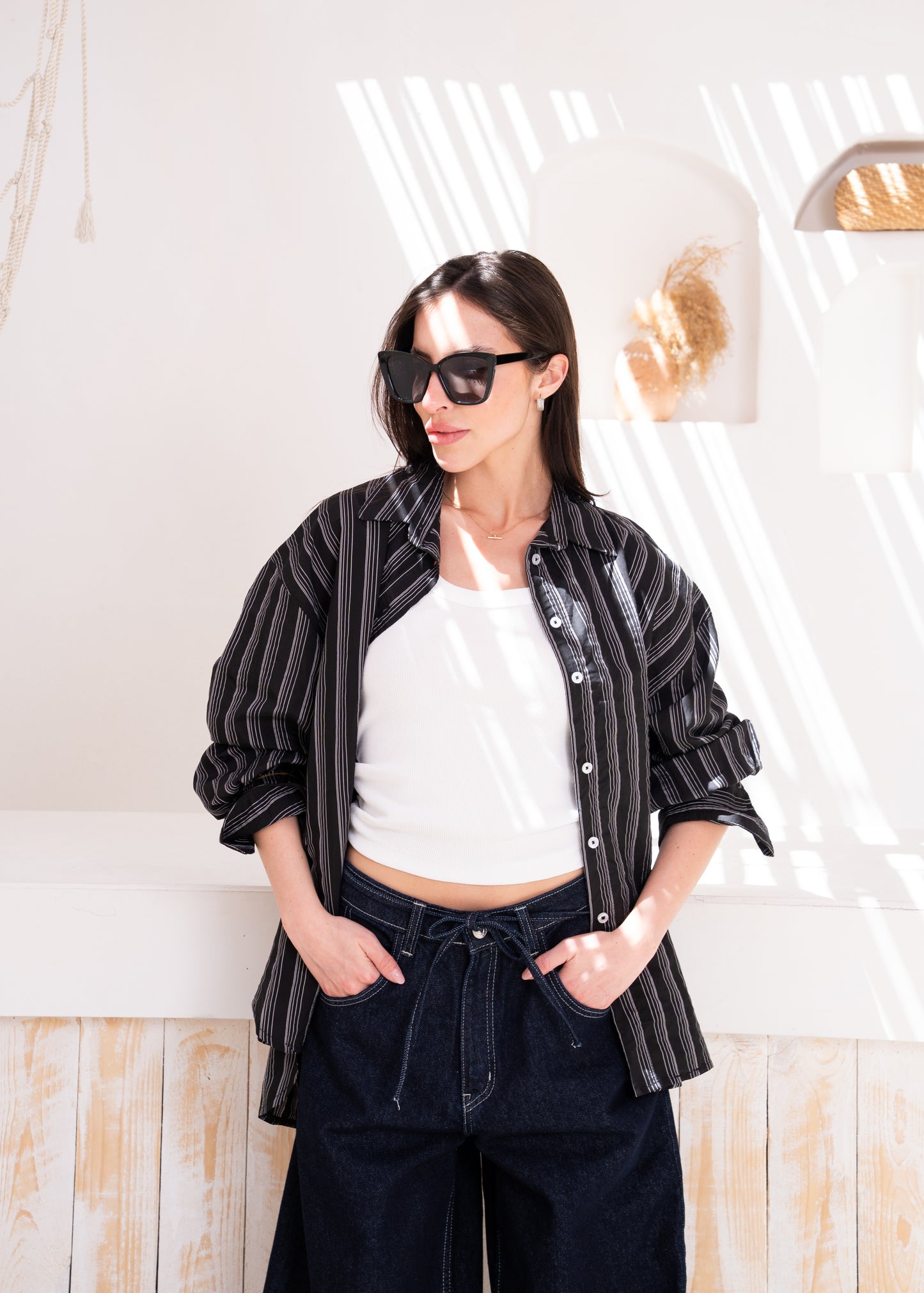 oversize stripe shirt