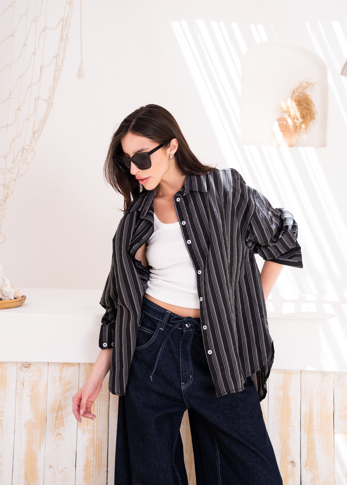 oversize stripe shirt