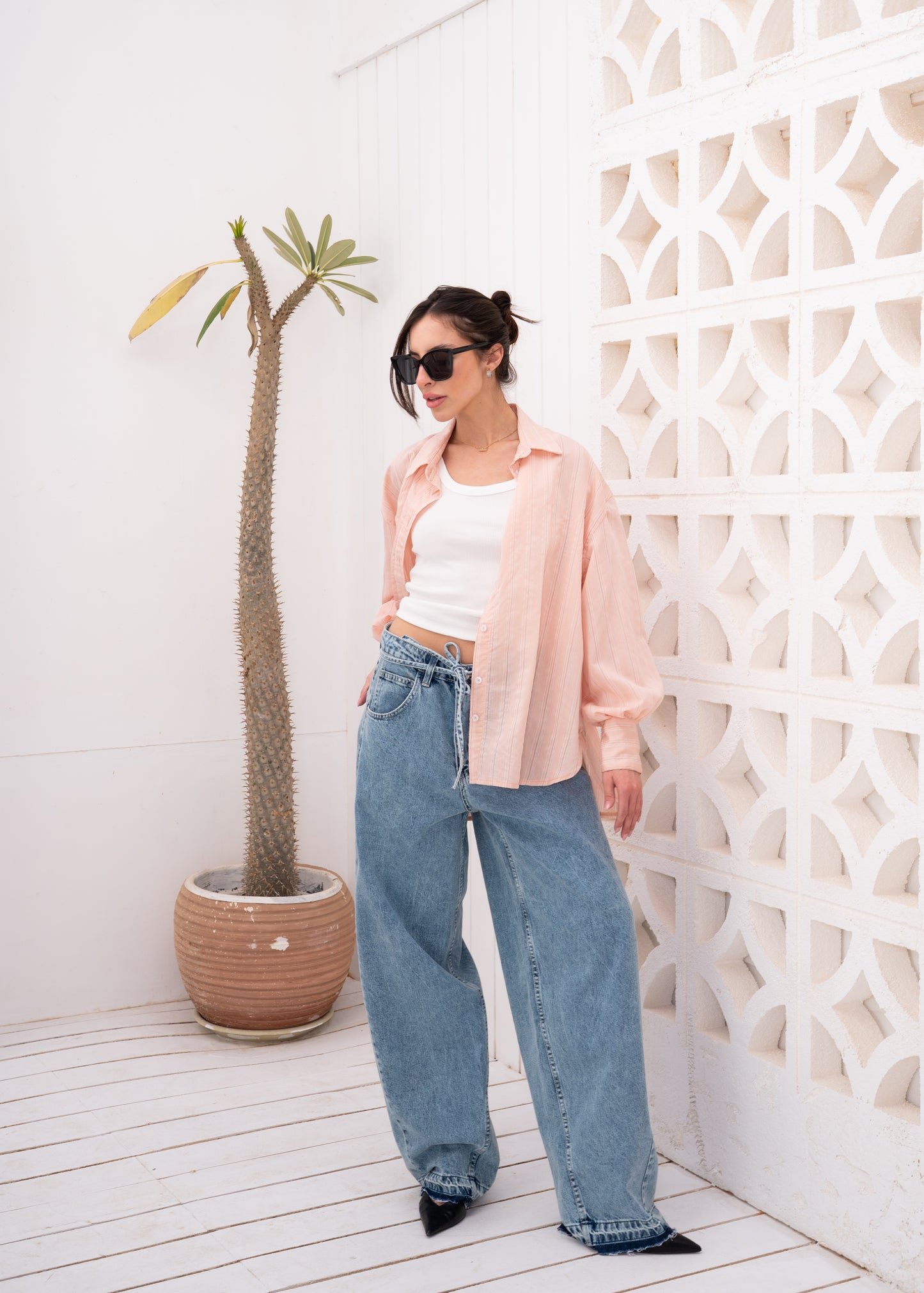 oversize stripe shirt