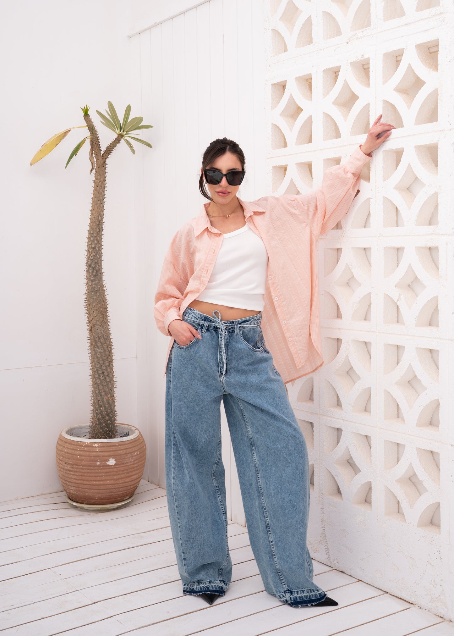 oversize stripe shirt