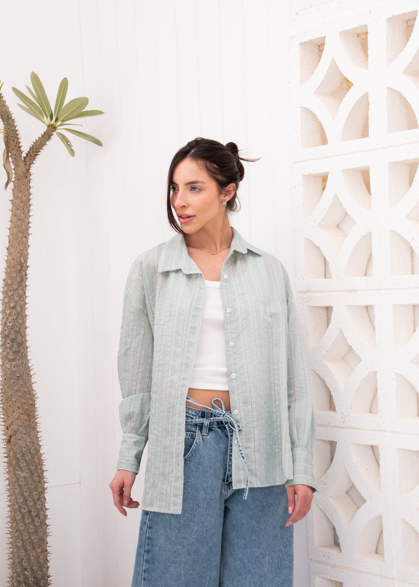 oversize stripe shirt