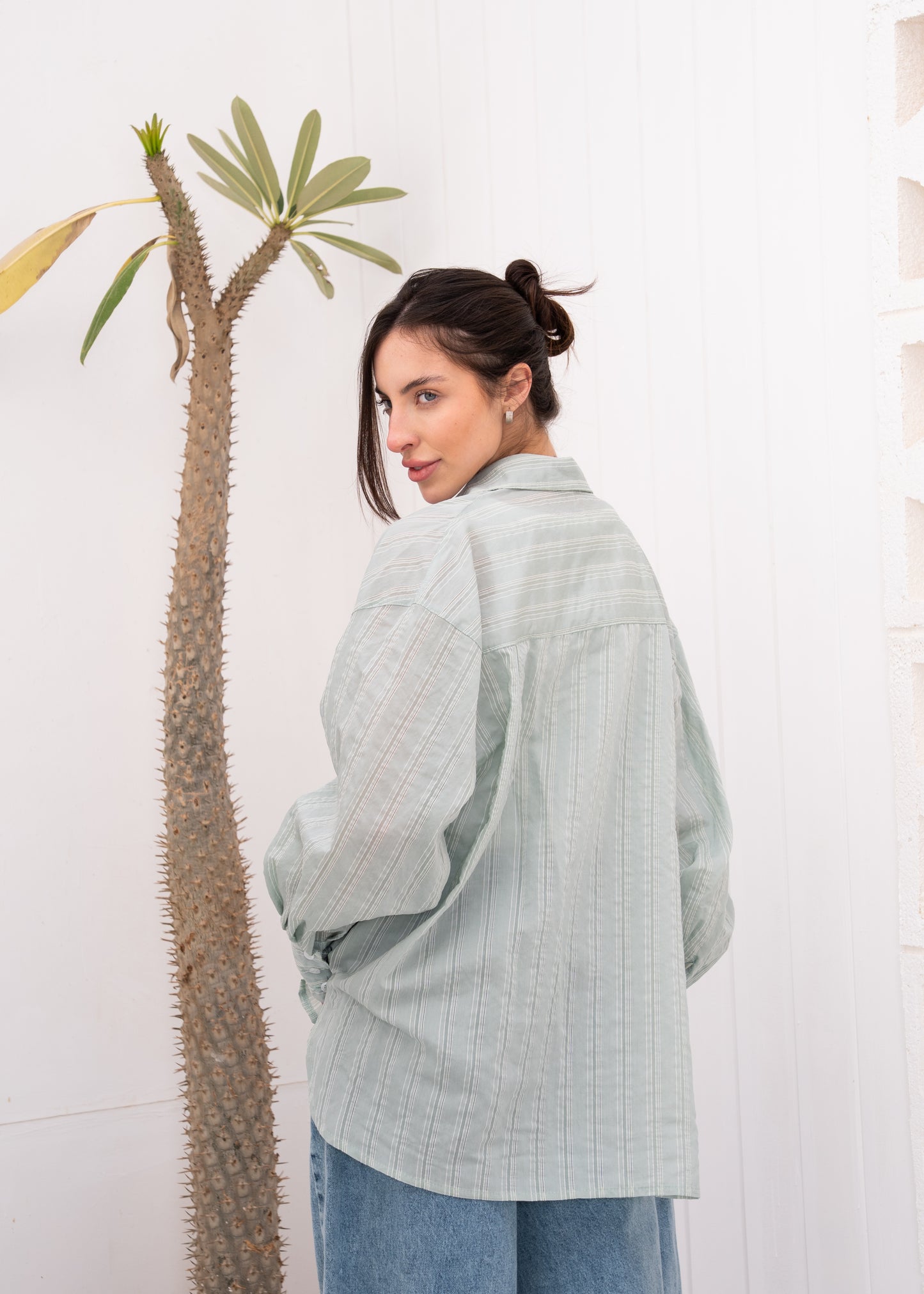 oversize stripe shirt