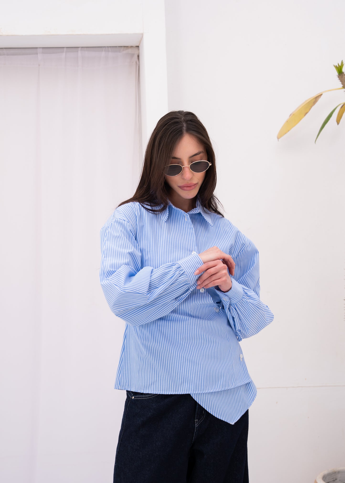 wrap stripe shirt