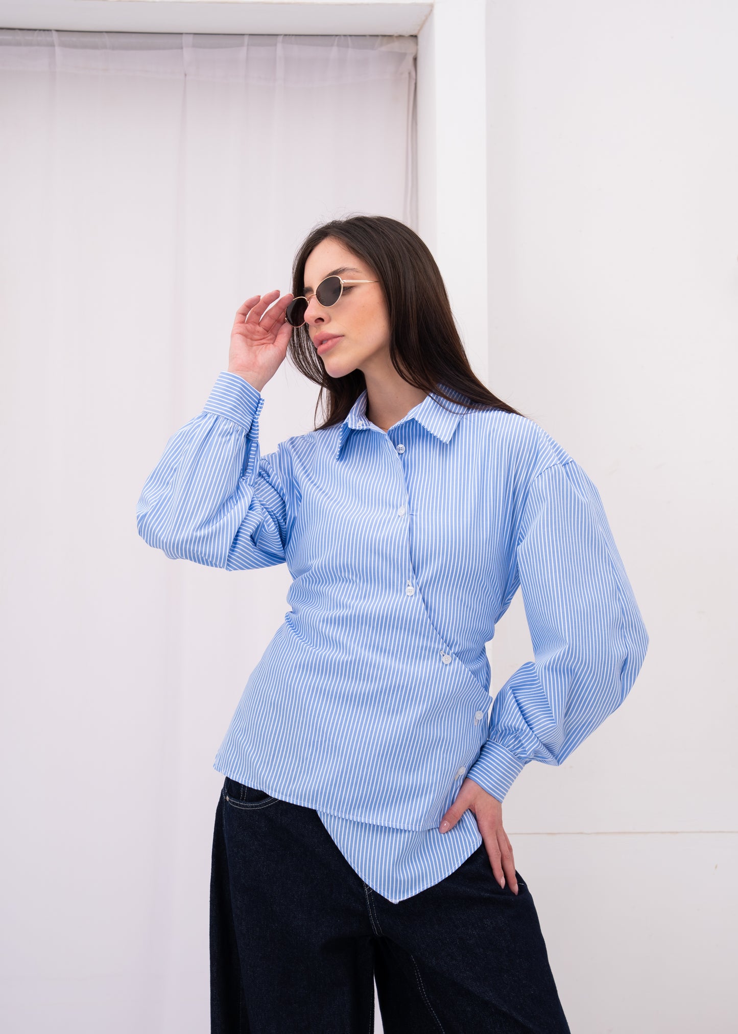 wrap stripe shirt