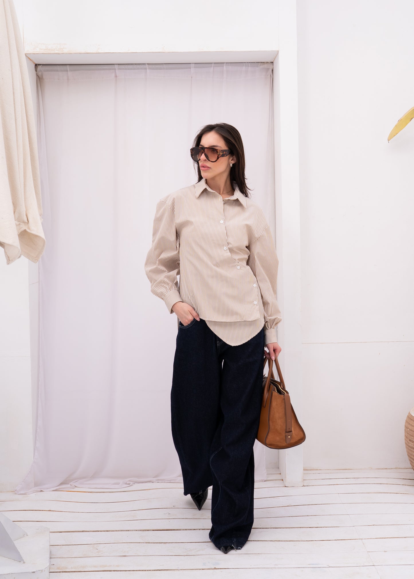 wrap stripe shirt