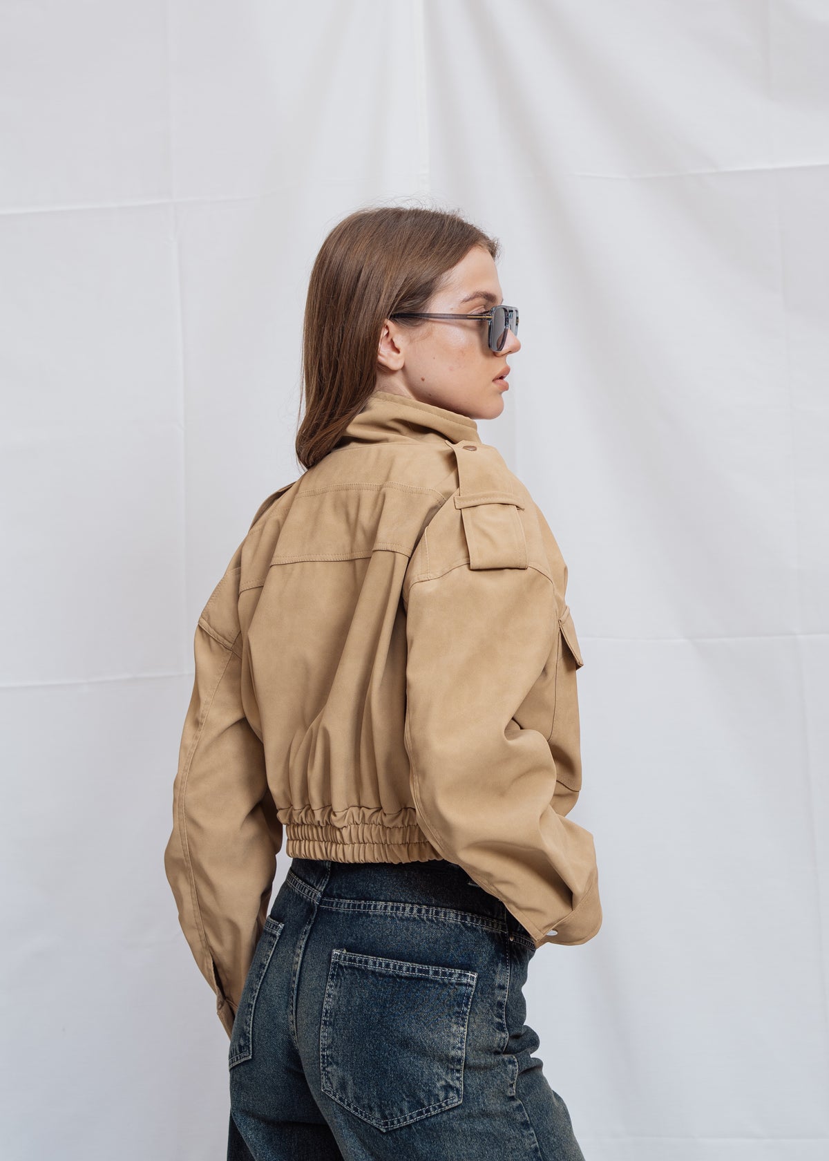 Cropped Jacket With Front Pocket