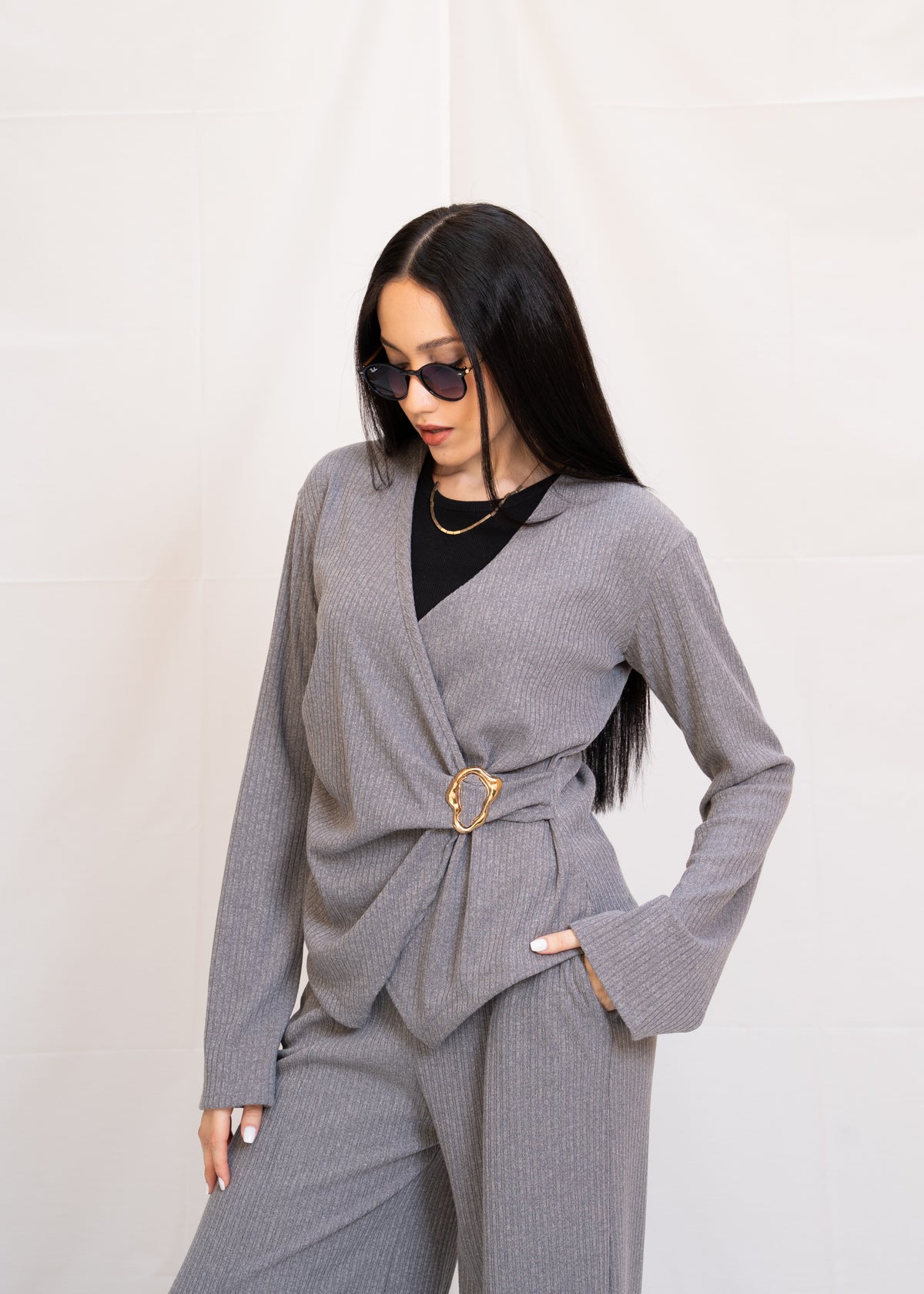 Jersey Set With Flared Sleeve